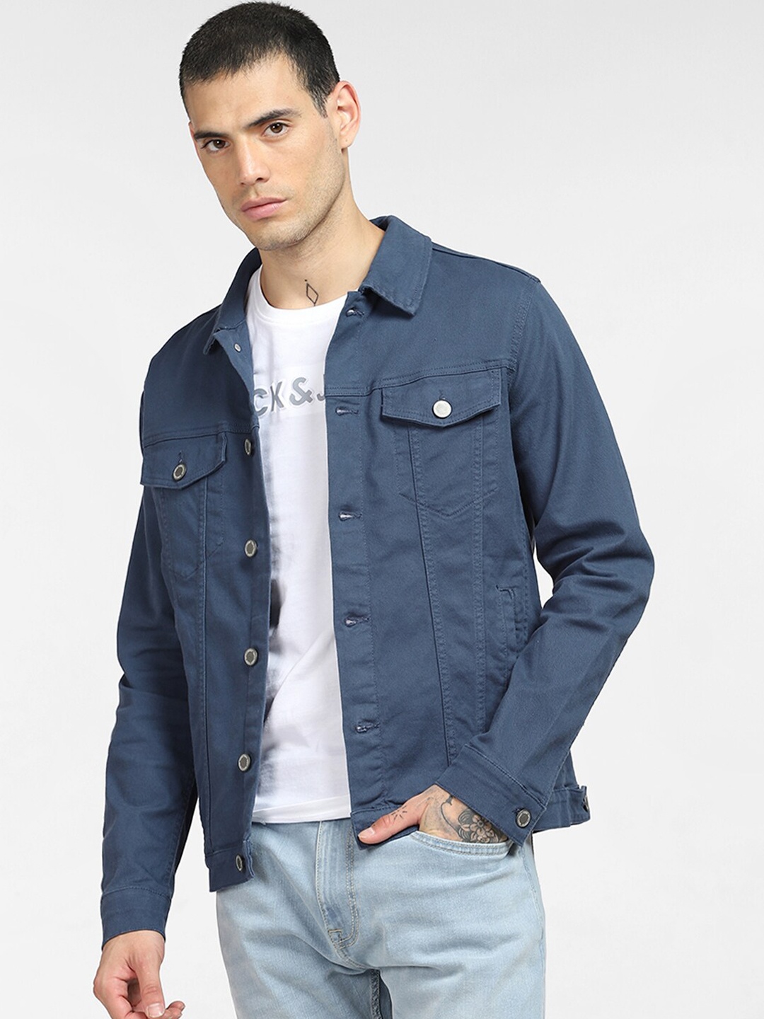 

Jack & Jones Men Blue Denim Jacket