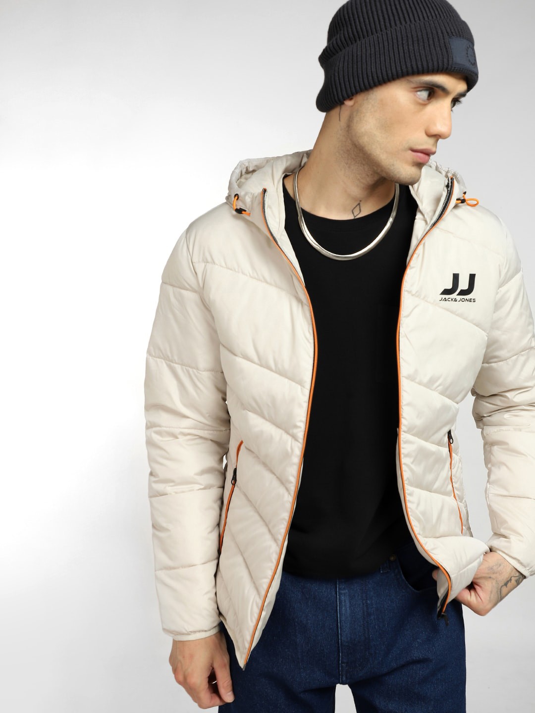 

Jack & Jones Men Off White Padded Jacket