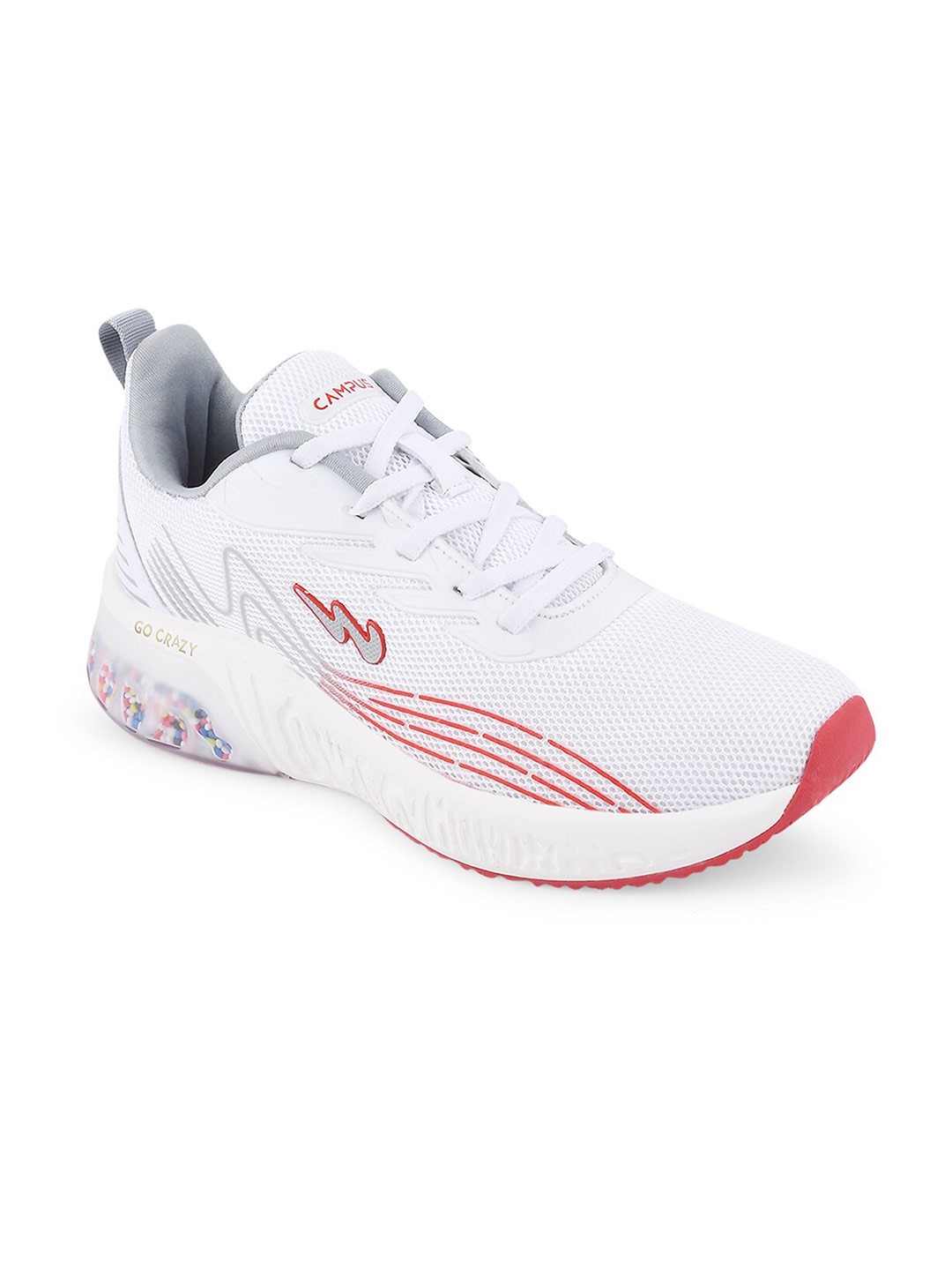 

Campus Unisex Kids White Mesh Running Non-Marking Sports Shoes