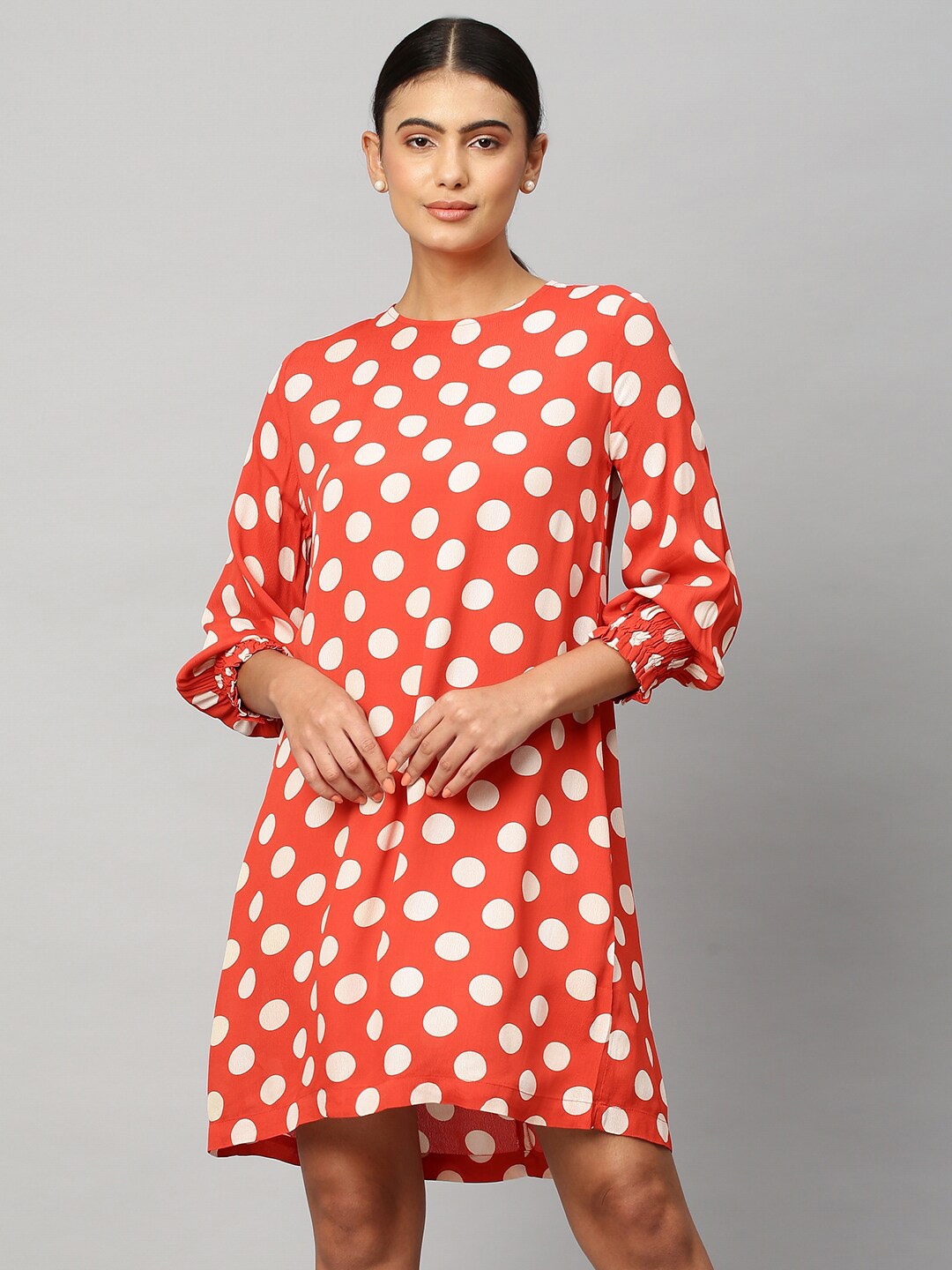 

Chemistry Women Rust Crepe A-Line Dress