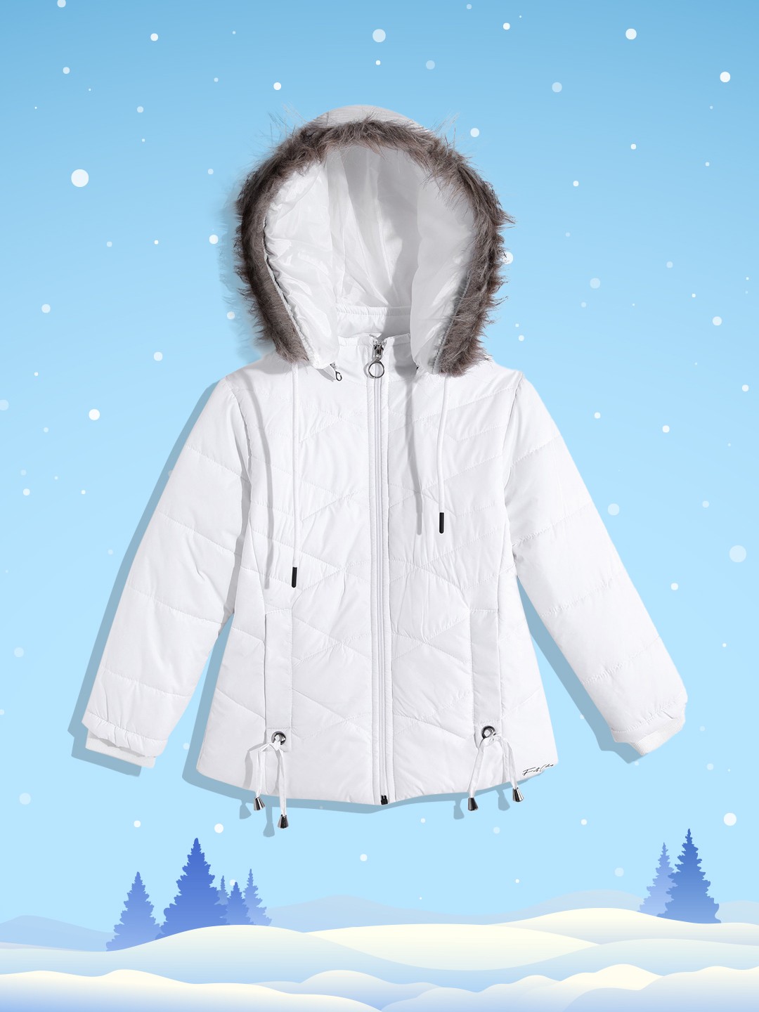 

Fort Collins Girls White Solid Insulator Bomber Jacket