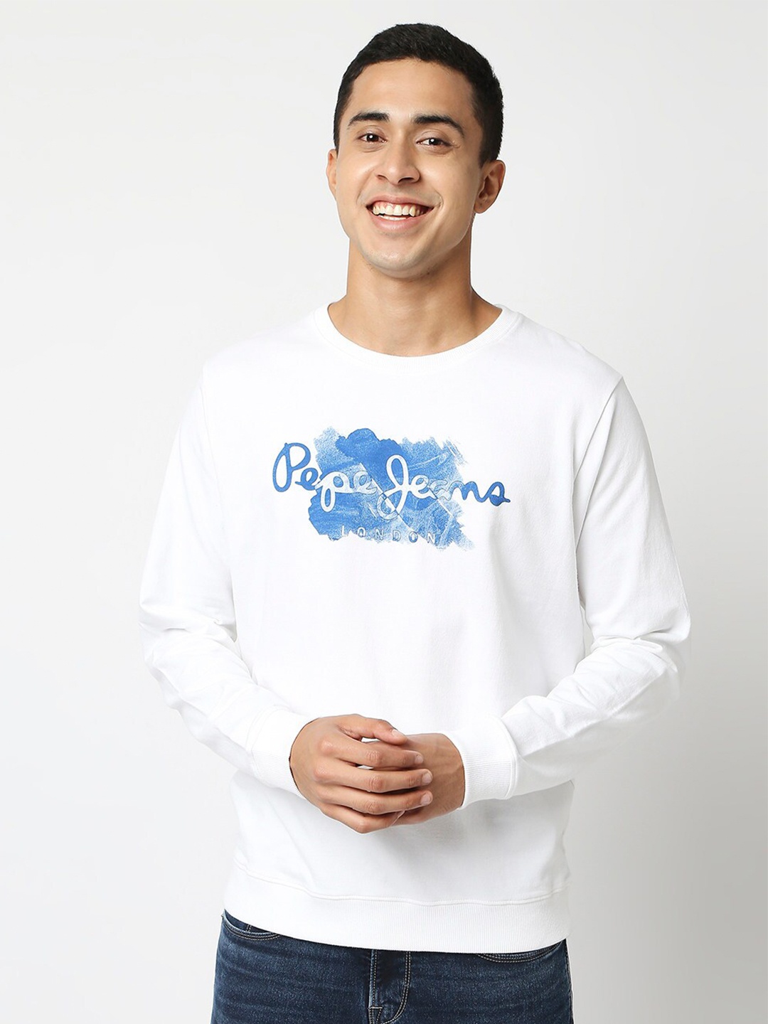 

Pepe Jeans Men White Printed Sweatshirt