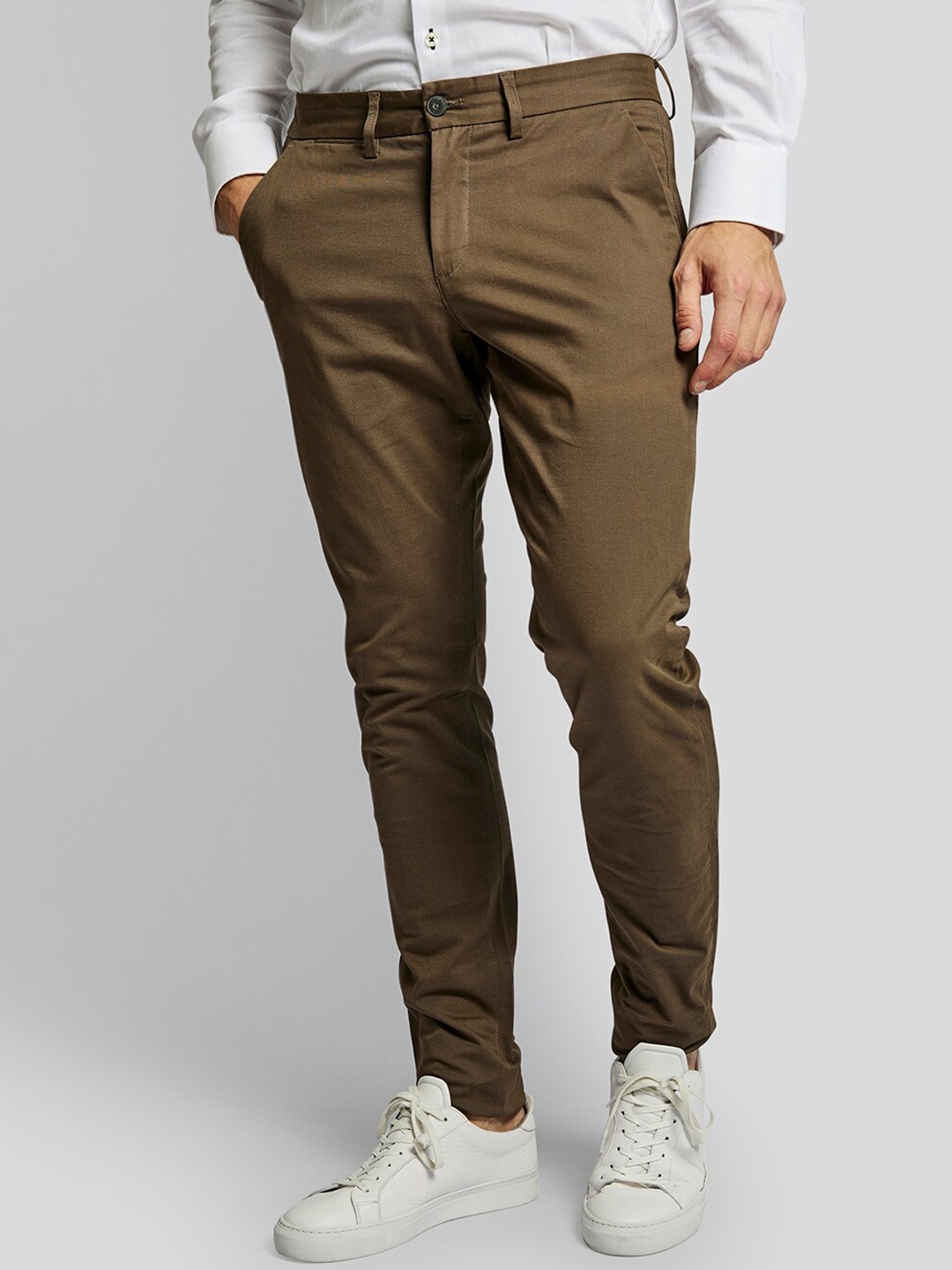 

Bruun & Stengade Men Brown Slim Fit Trousers