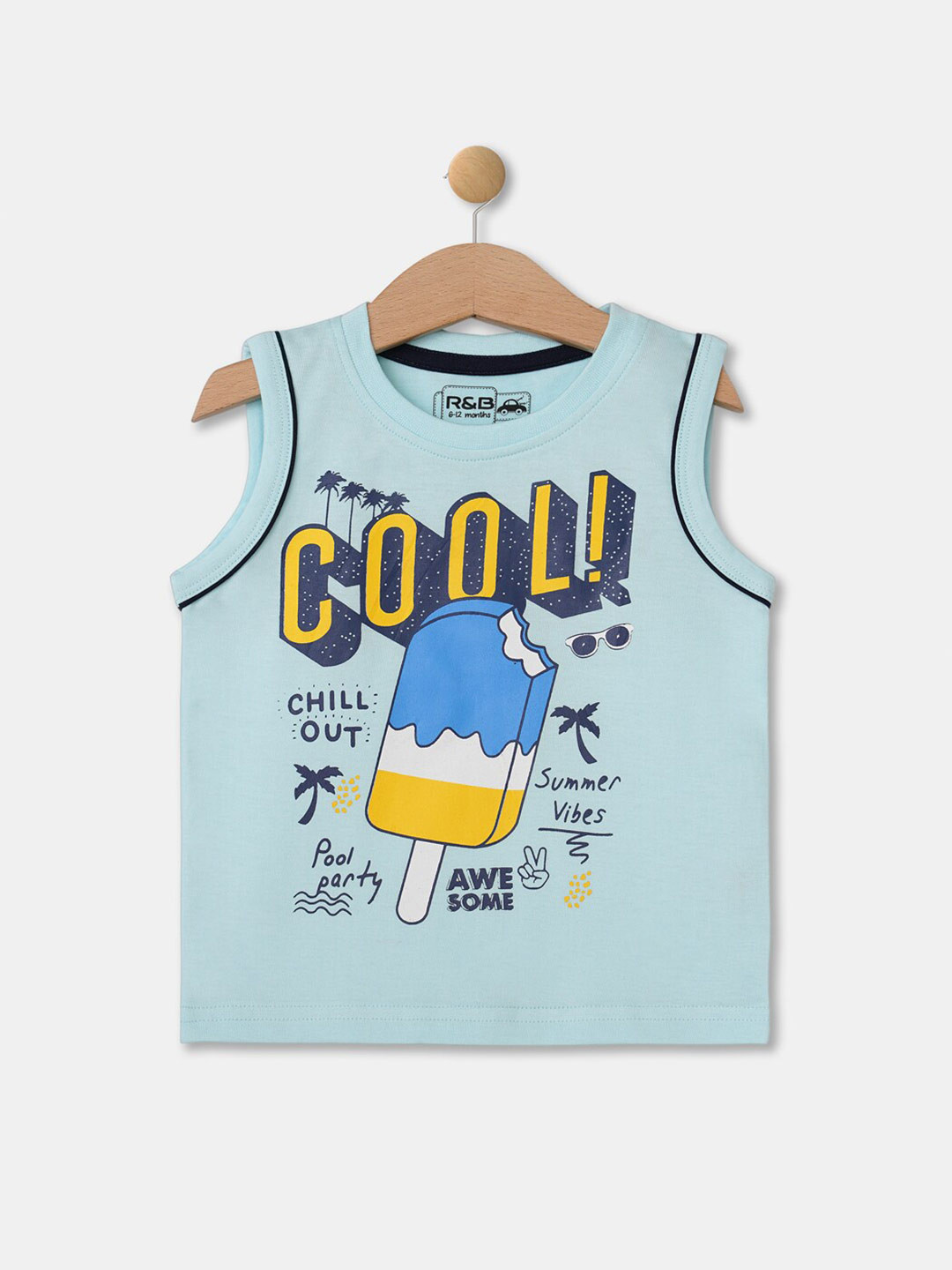 

R&B Boys Blue Typography Printed Cotton T-shirt