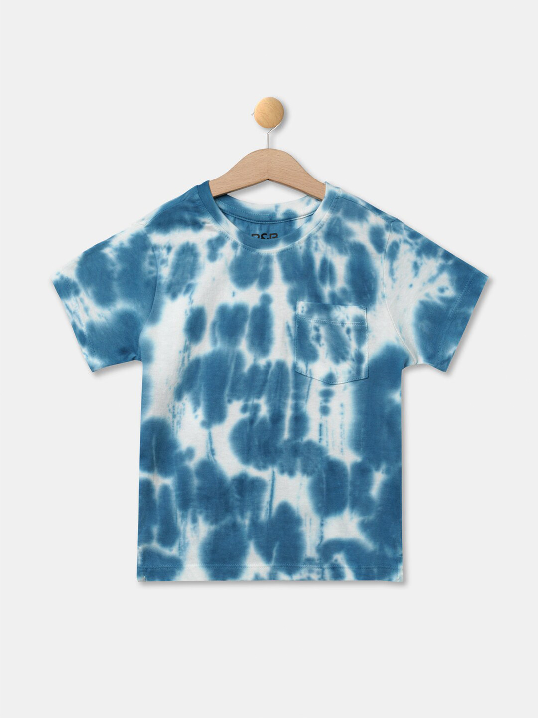 

R&B Boys Blue and White Dyed Polo Collar T-shirt