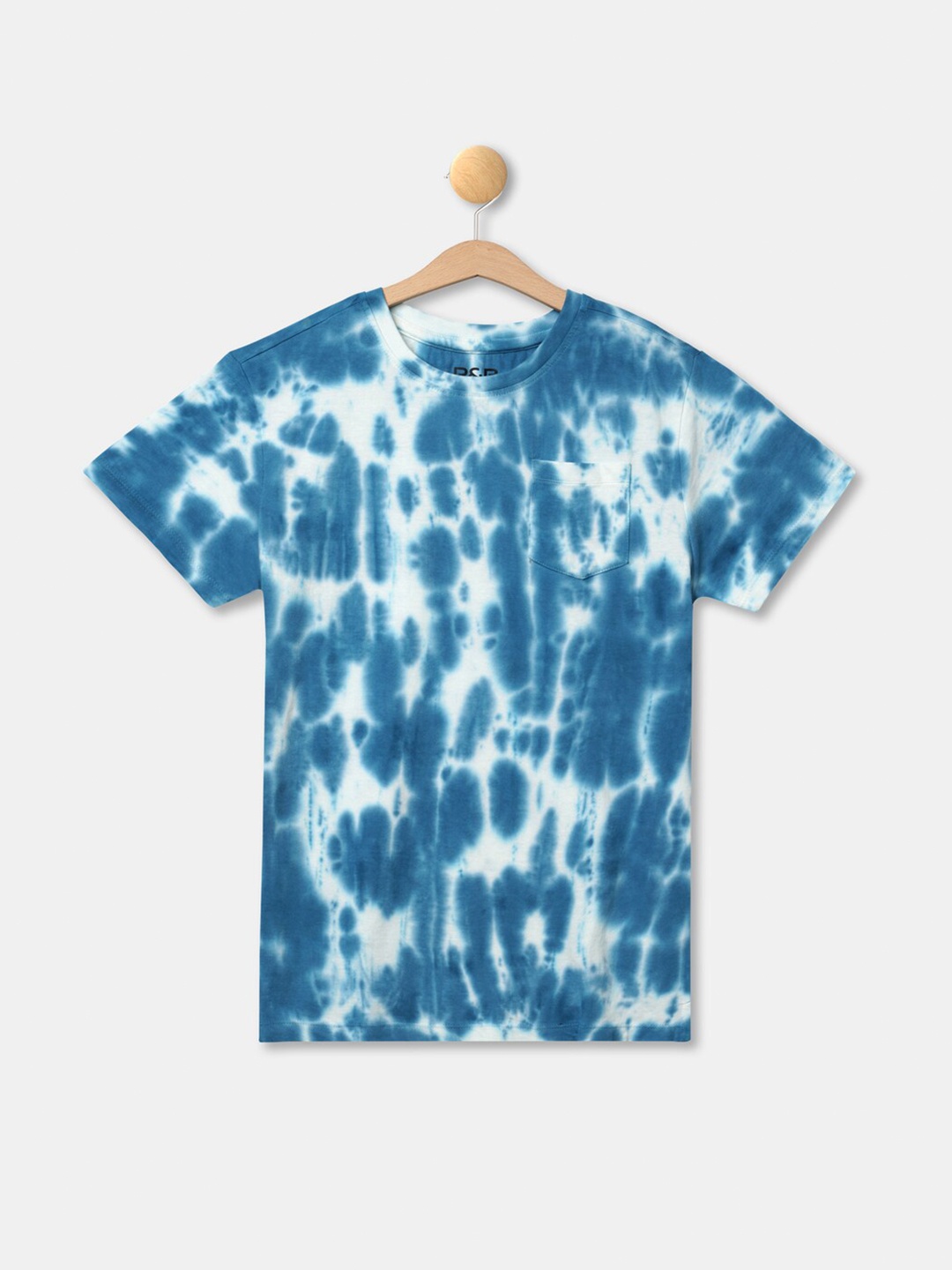 

R&B Boys Blue & White Dyed Raw Edge T-shirt