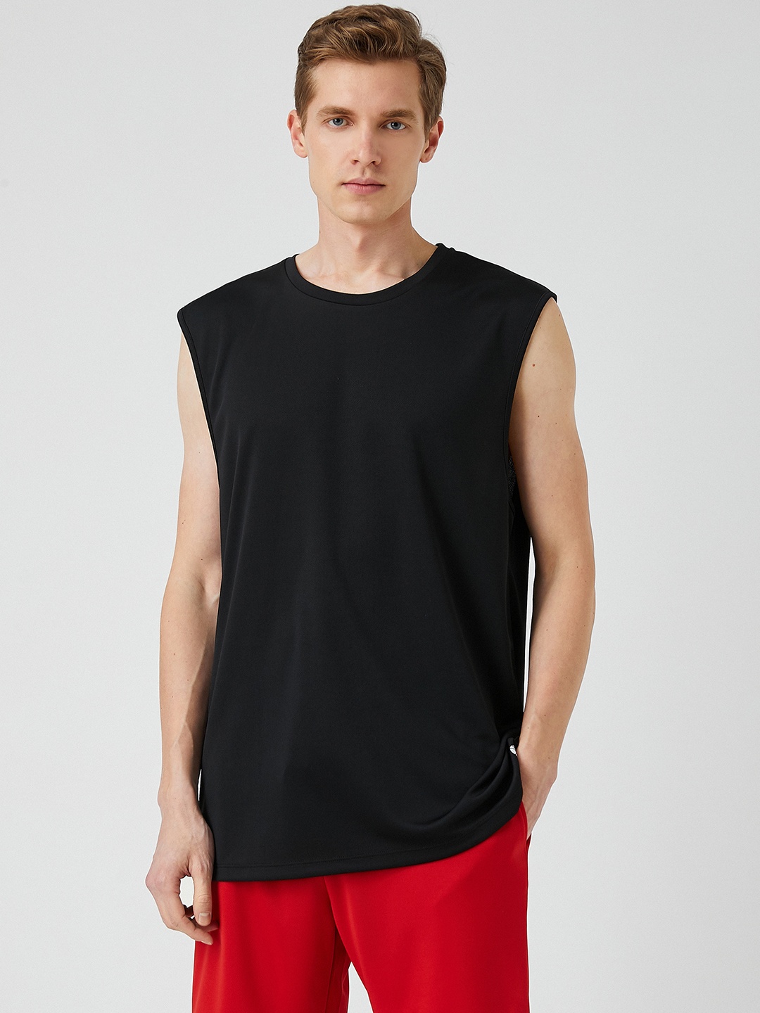 

Koton Men Black Back Printed Basketball Tank T-shirt