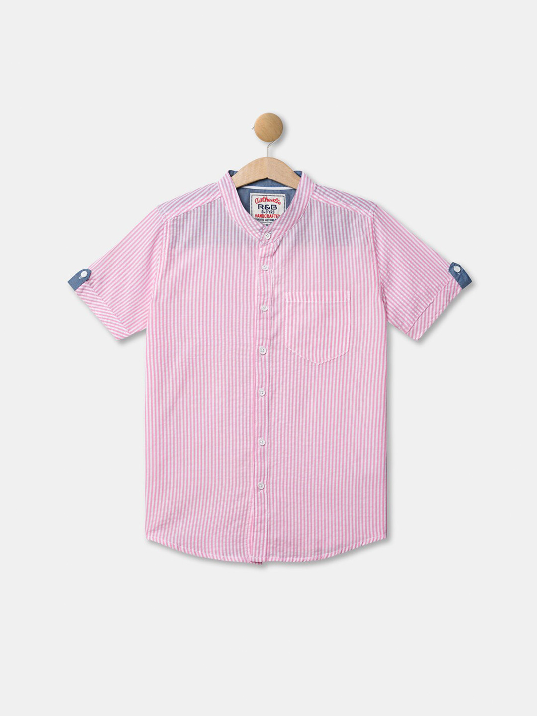 

R&B Boys Pink Striped Casual Shirt
