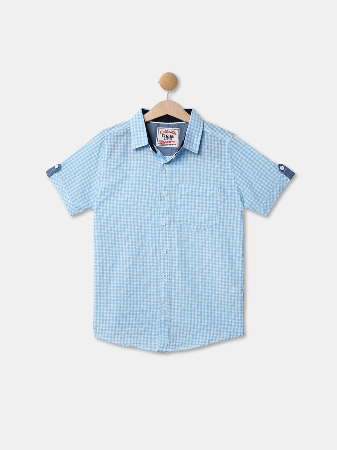 

R&B Boys Blue Checked Casual Shirt