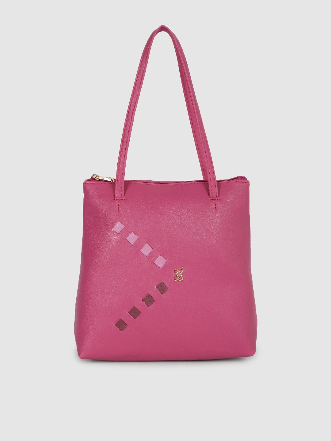 

Baggit Fuchsia Pink Solid Regular Structured Shoulder Bag with Minimal Woven Design Detail