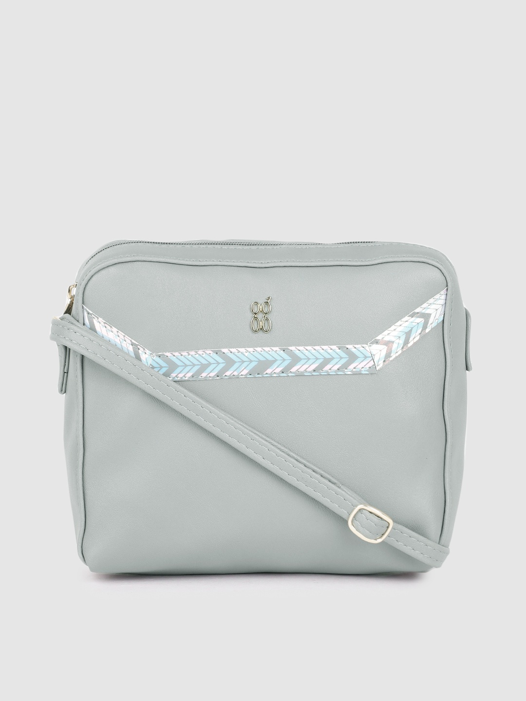 

Baggit Light Blue Structured Sling Bag with Reflective Detail