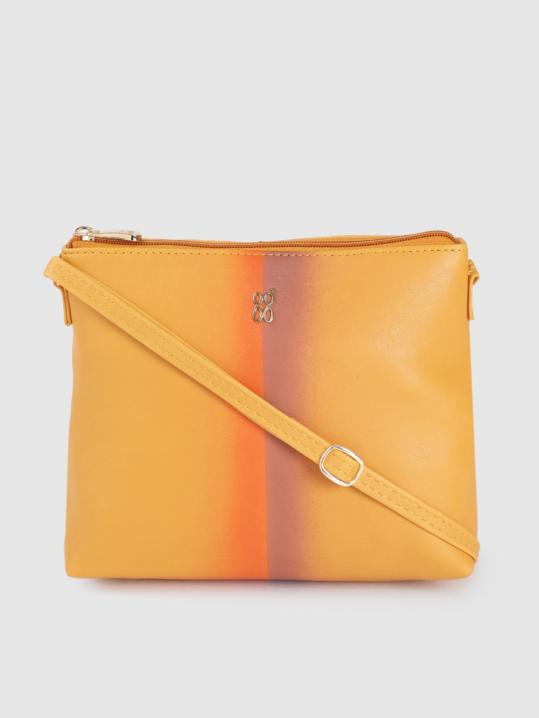 

Baggit Mustard Yellow Solid Structured Regular Sling Bag With Minimal Ombre Effect