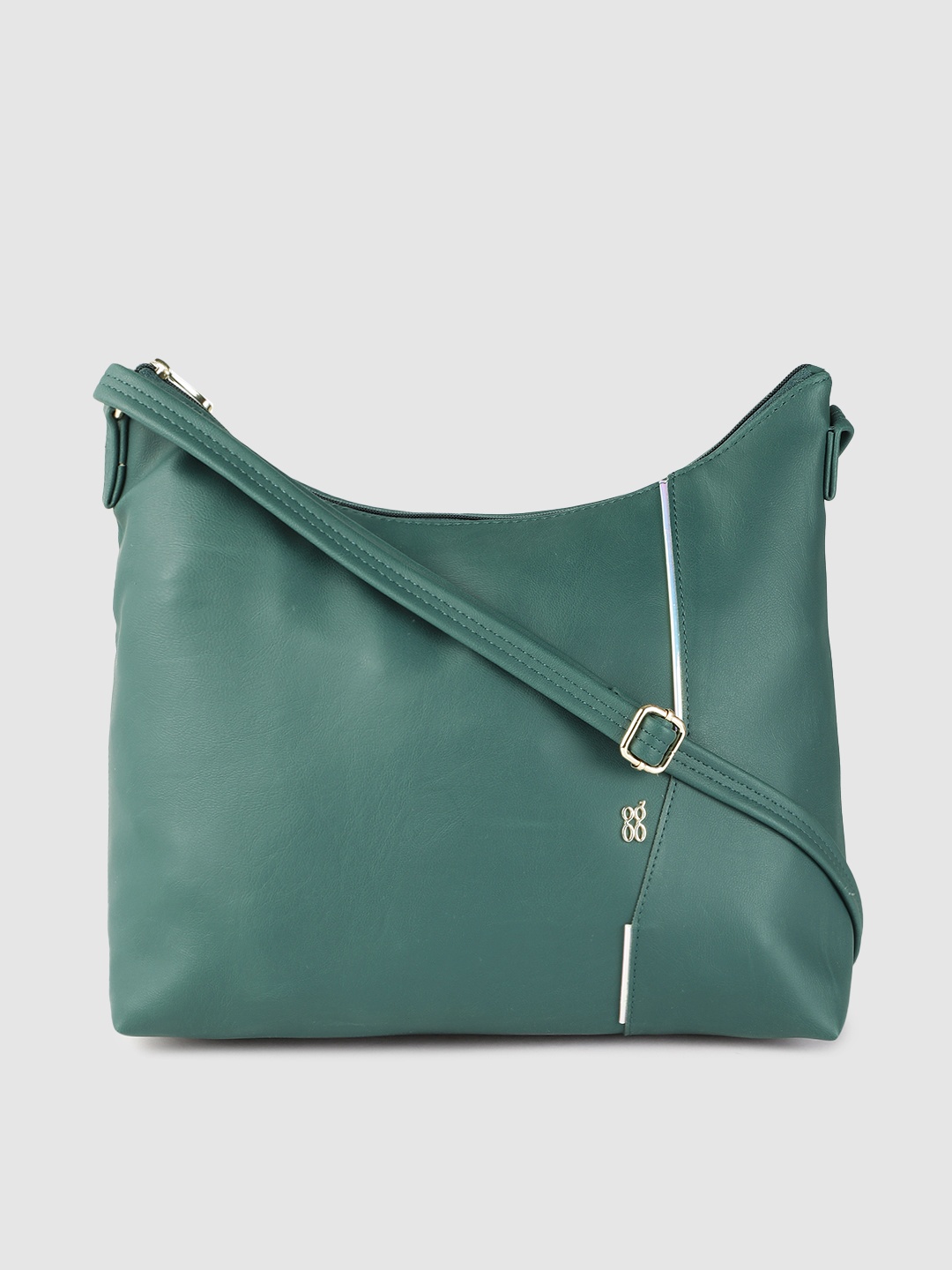 

Baggit Teal Green Solid Regular Structured Sling Bag