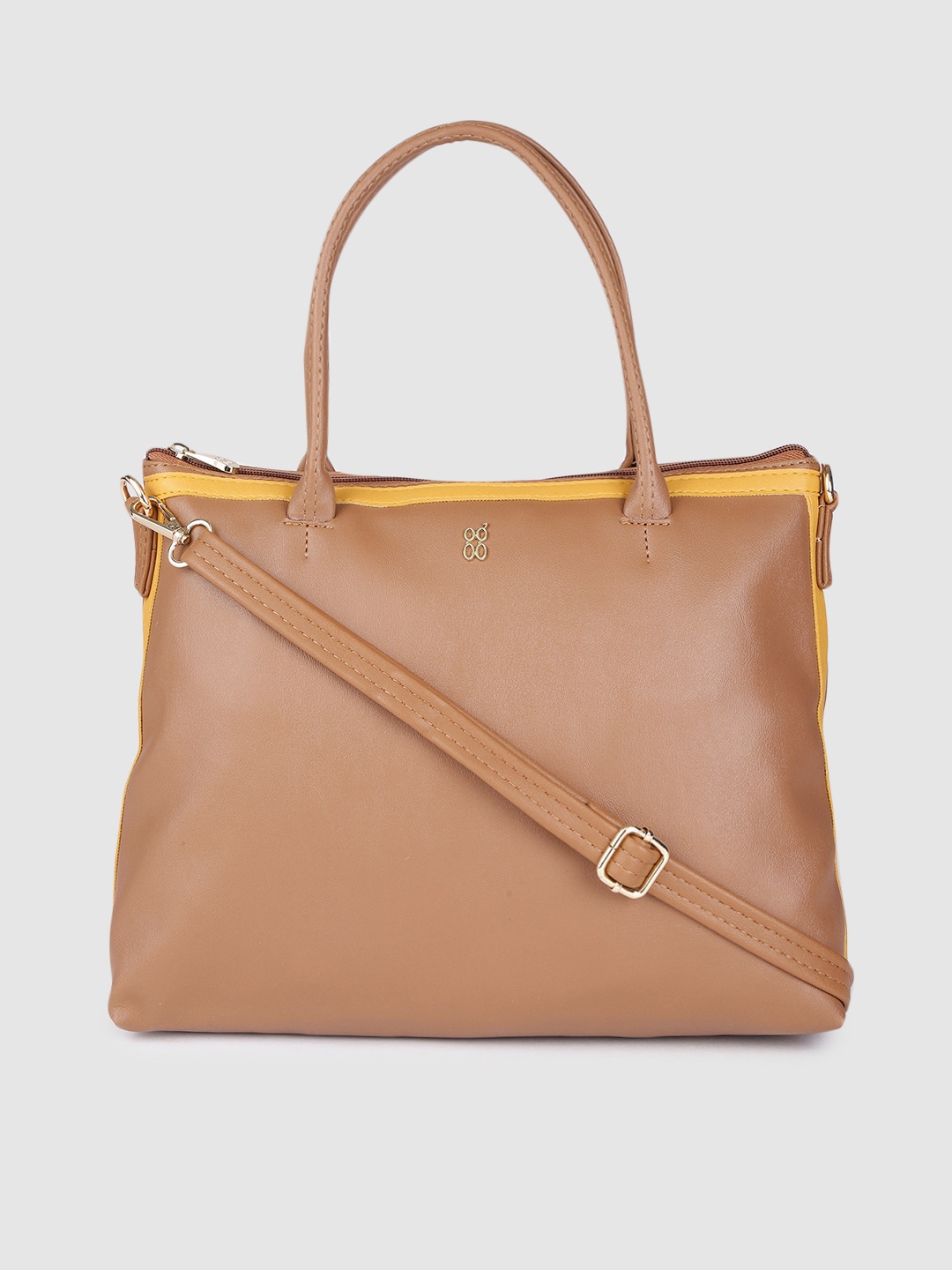 

Baggit Tan Brown Solid Handheld Bag