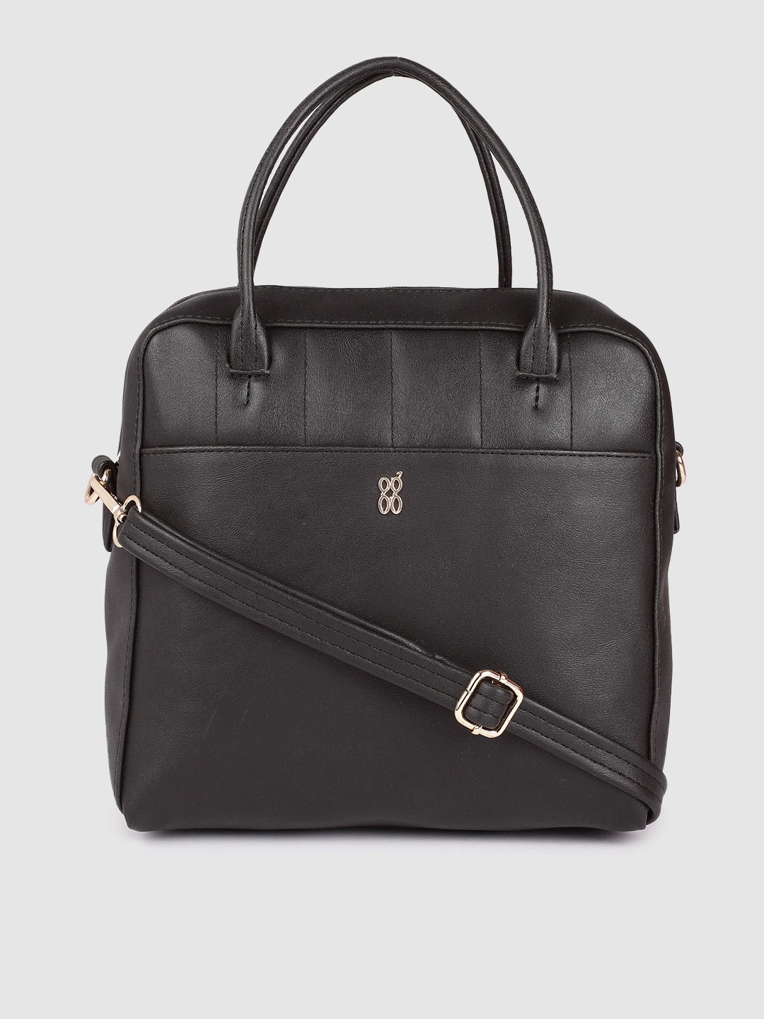 

Baggit Black Solid Structured Handheld Bag