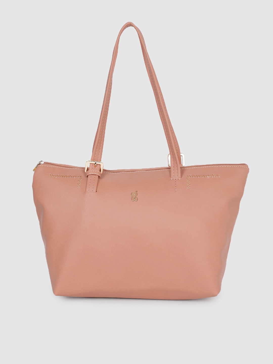 

Baggit Pink Solid Regular Structured Shoulder Bag with Minimal Embroidered Detail