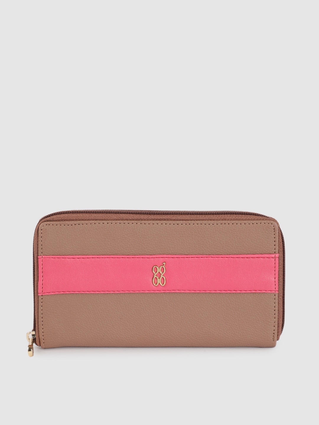 

Baggit Women Pink Solid Zip Around Wallet