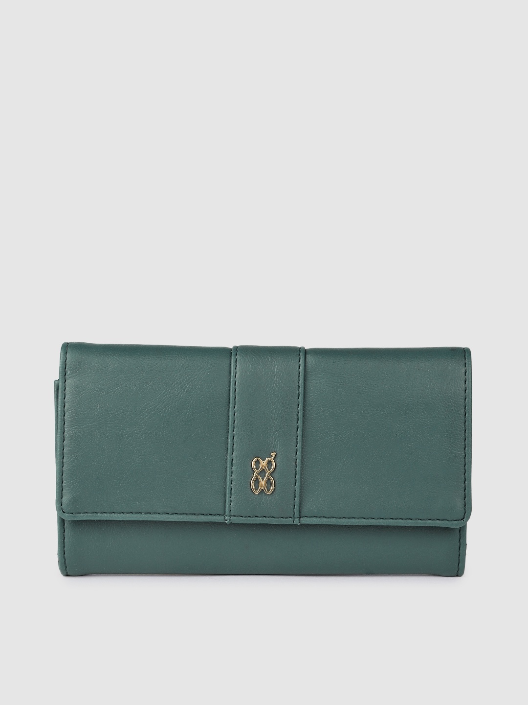 

Baggit Women Teal Green Solid Three Fold Wallet