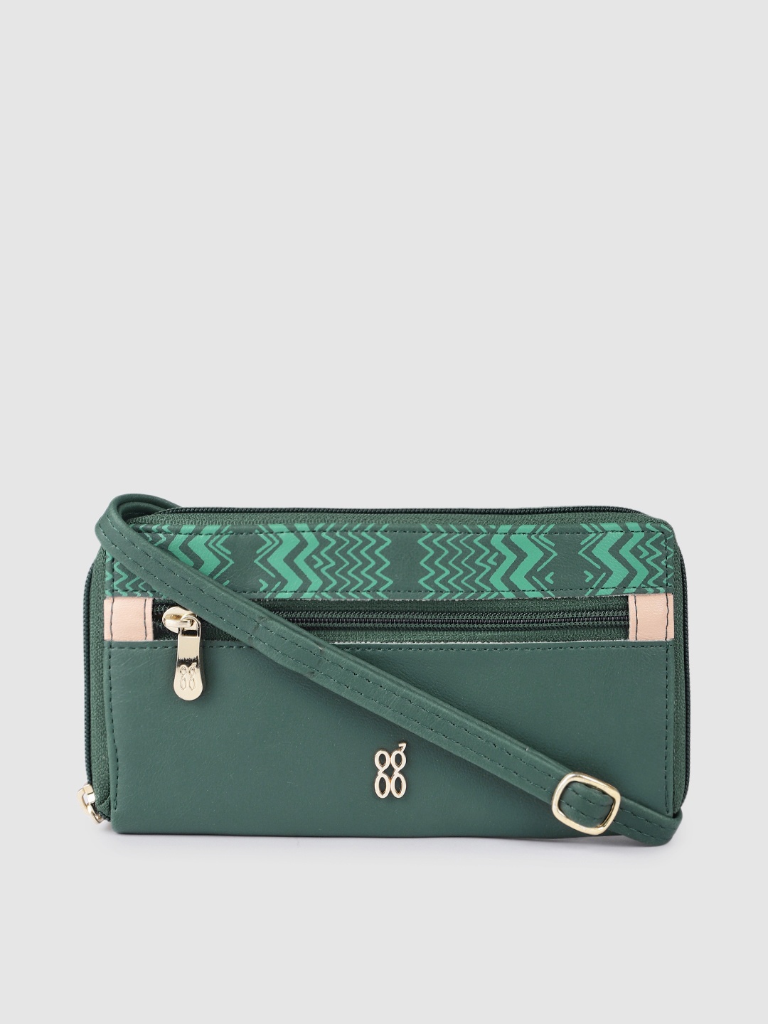 

Baggit Women Green Solid Zip Around Wallet