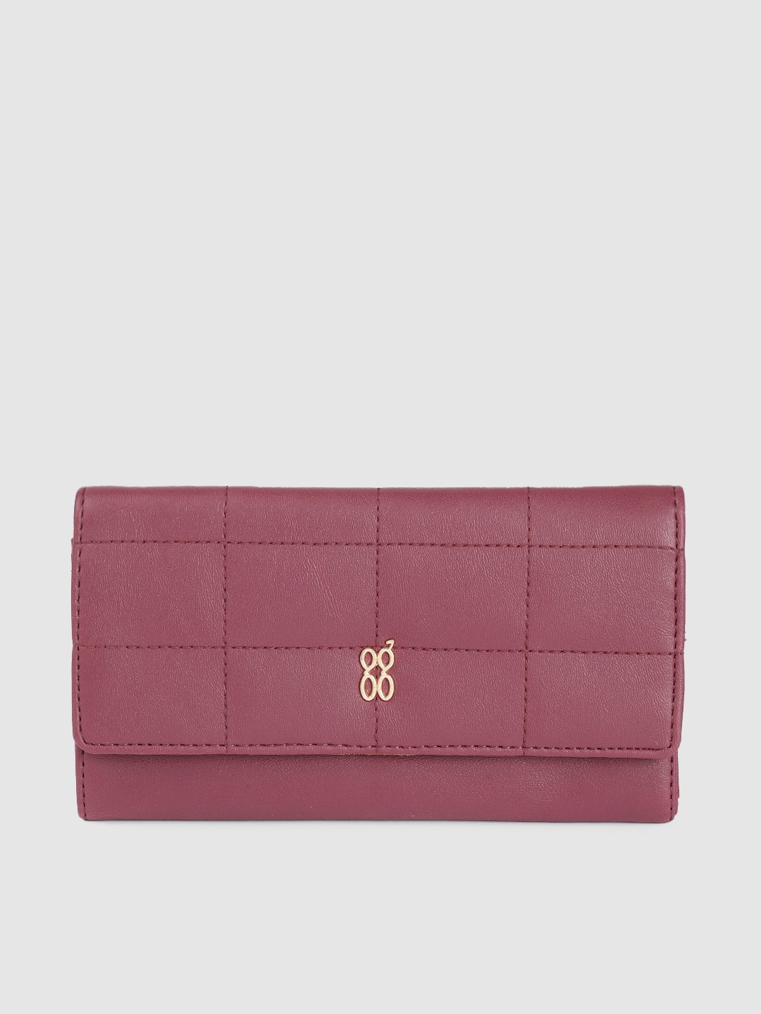 

Baggit Women Maroon Solid Three Fold Wallet