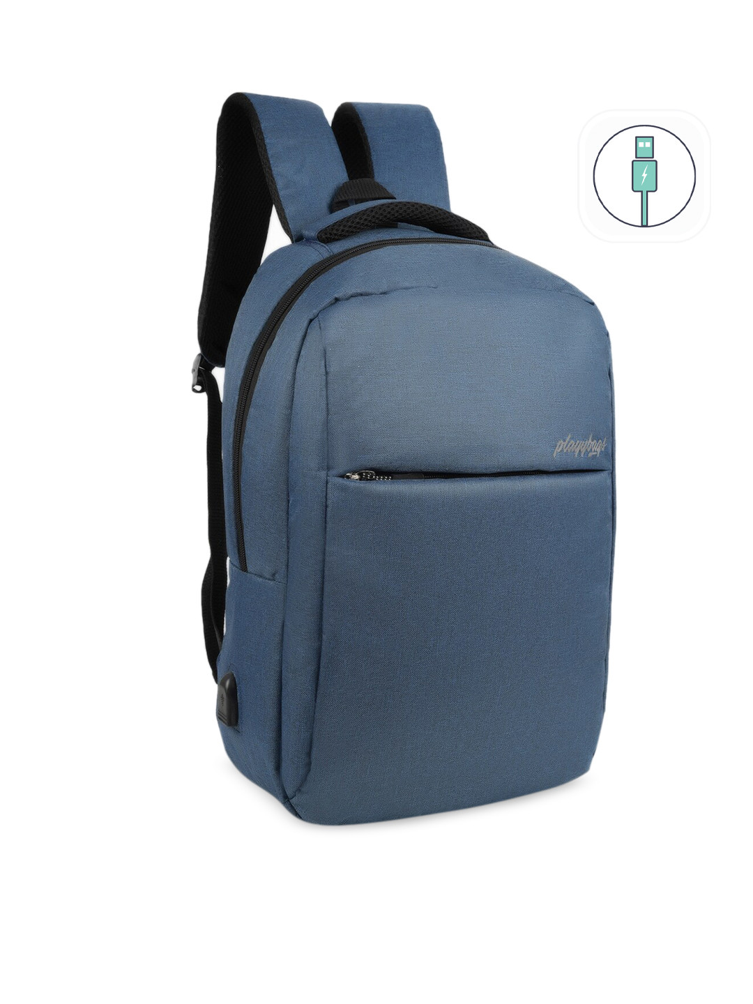 

PLAYYBAGS Unisex Blue Backpack with USB Charging Port