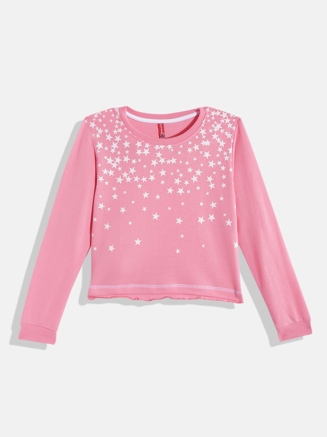 

GAME BEGINS Girls Pink & White Star Print Cotton T-shirt