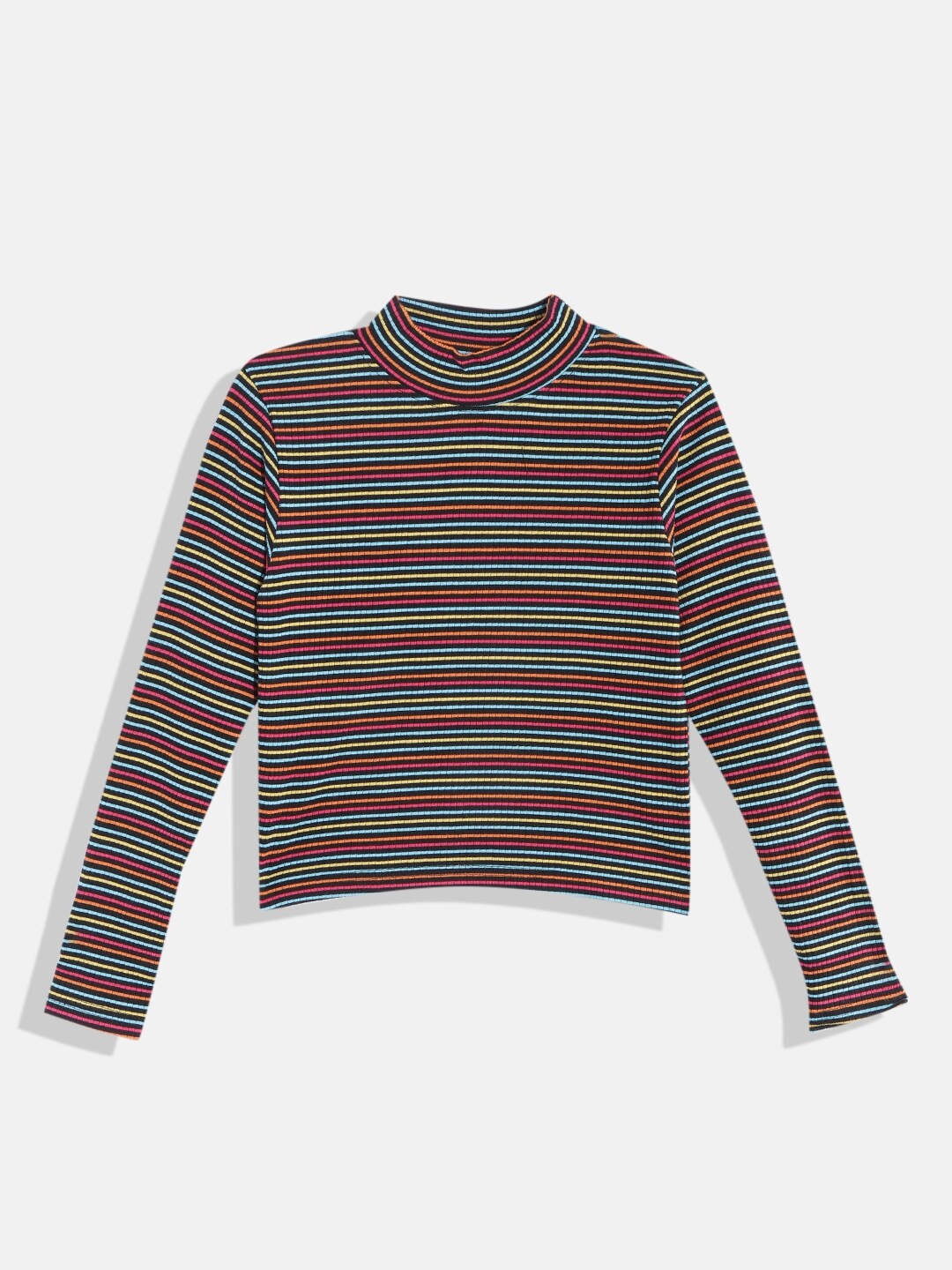 

GAME BEGINS Girls Multicoloured Striped Cotton Top, Multi