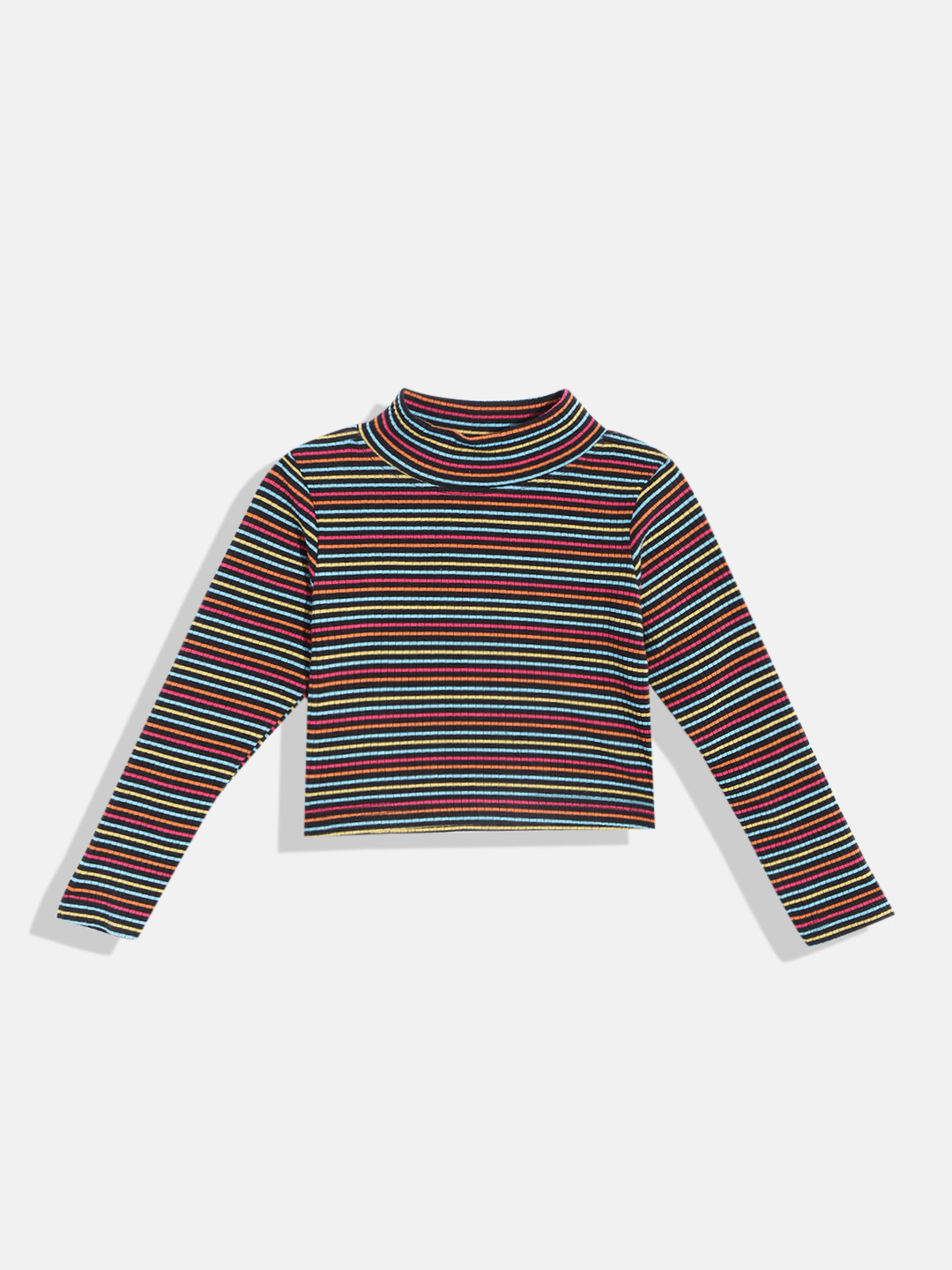 

GAME BEGINS Girls Multicoloured Striped Cotton Top, Multi