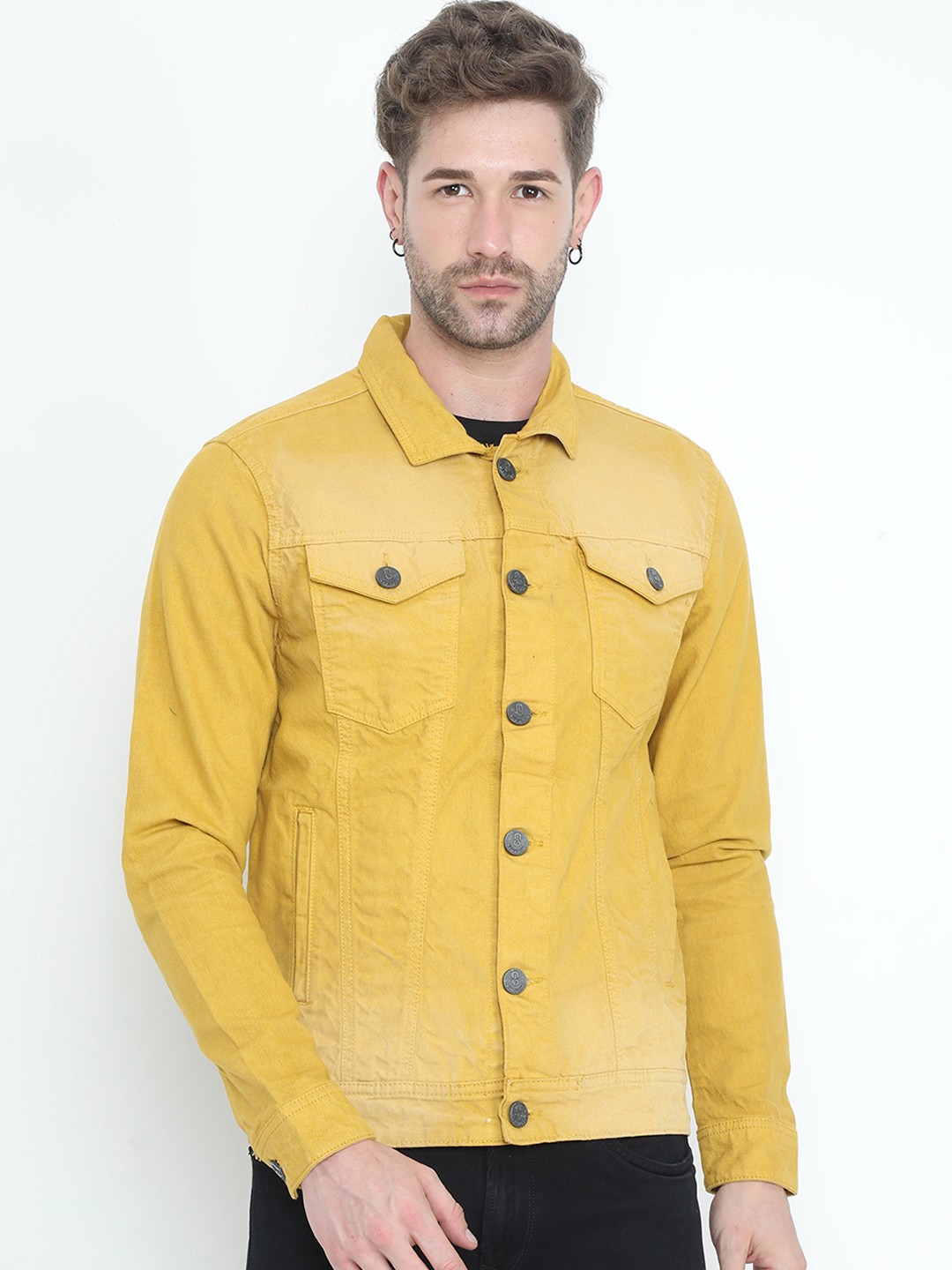 

Old Grey Men Mustard Denim Jacket