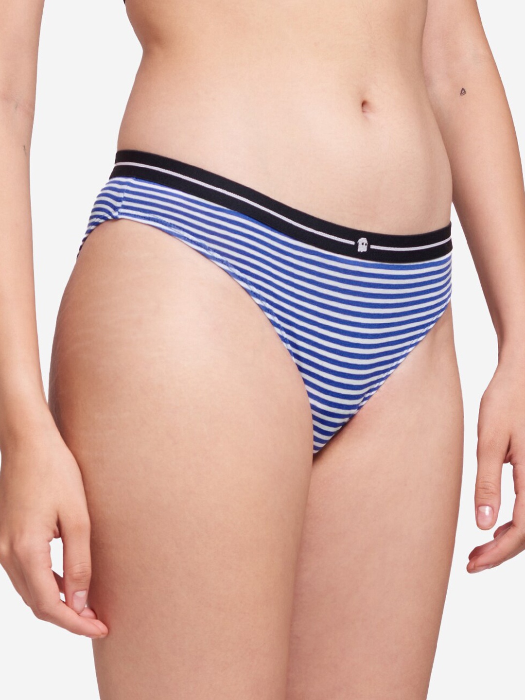 

The Souled Store Women Blue Stiped Bikini Briefs