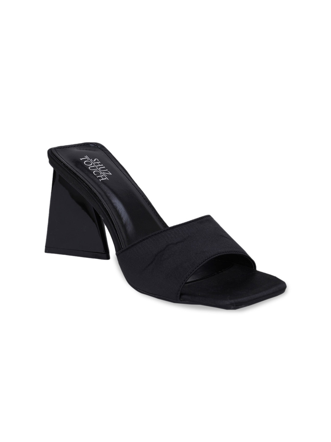 

SHUZ TOUCH Black Block Sandal Heels