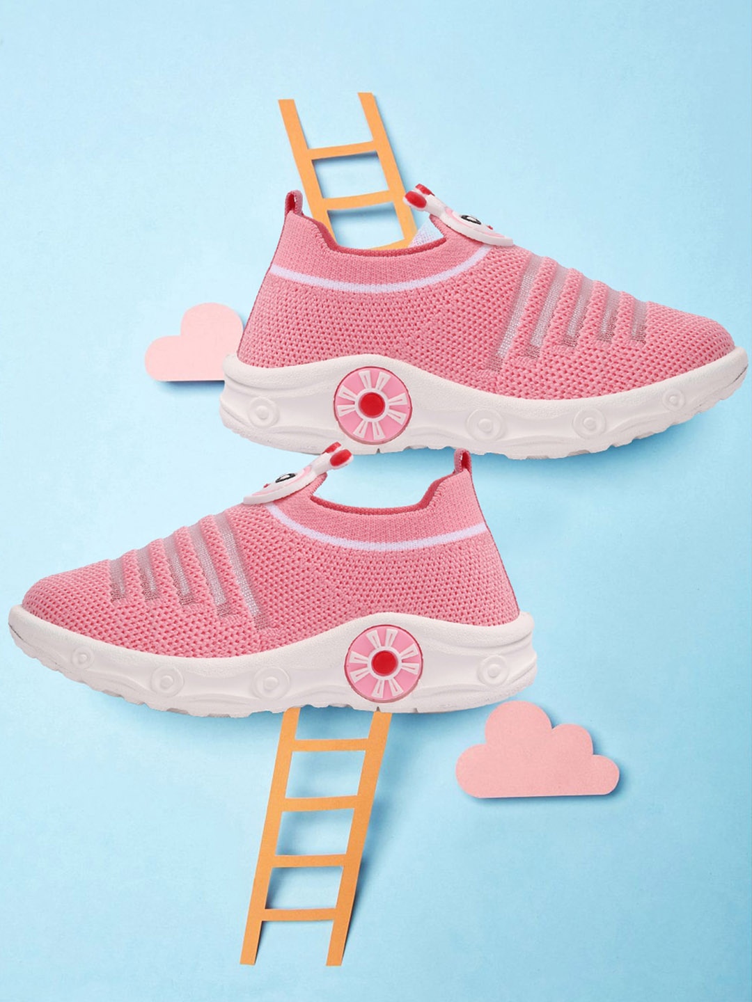 

FAST TRAX Kids Pink Woven Design Sneakers