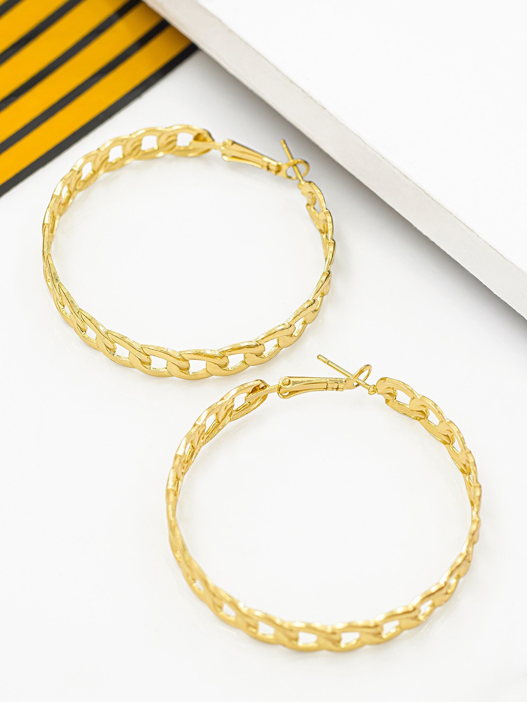 

Bellofox Gold-Toned Circular Hoop Earrings