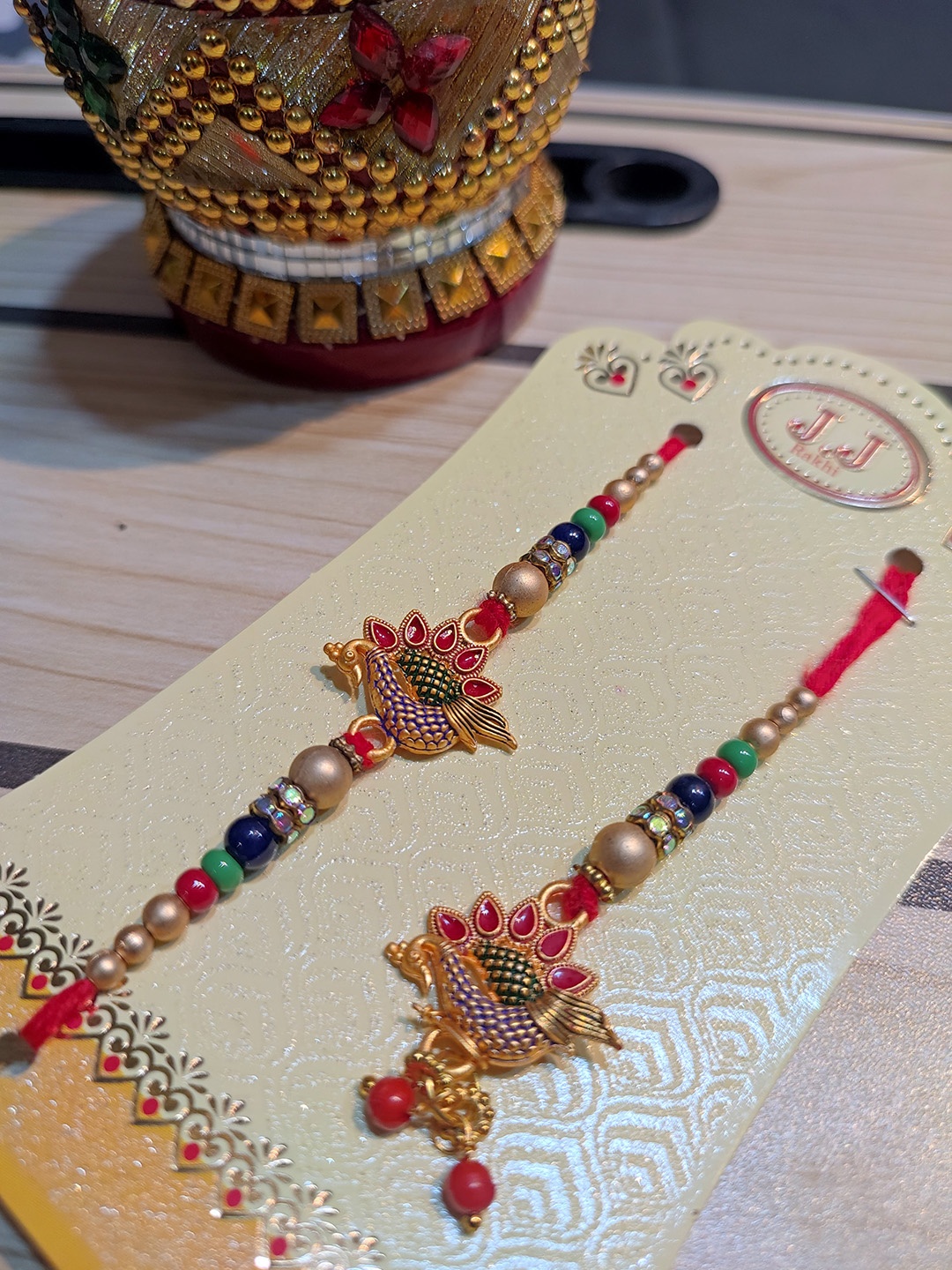 

CRAYTON Multicolor Lumba & Rakhi With Meena Work, Multi