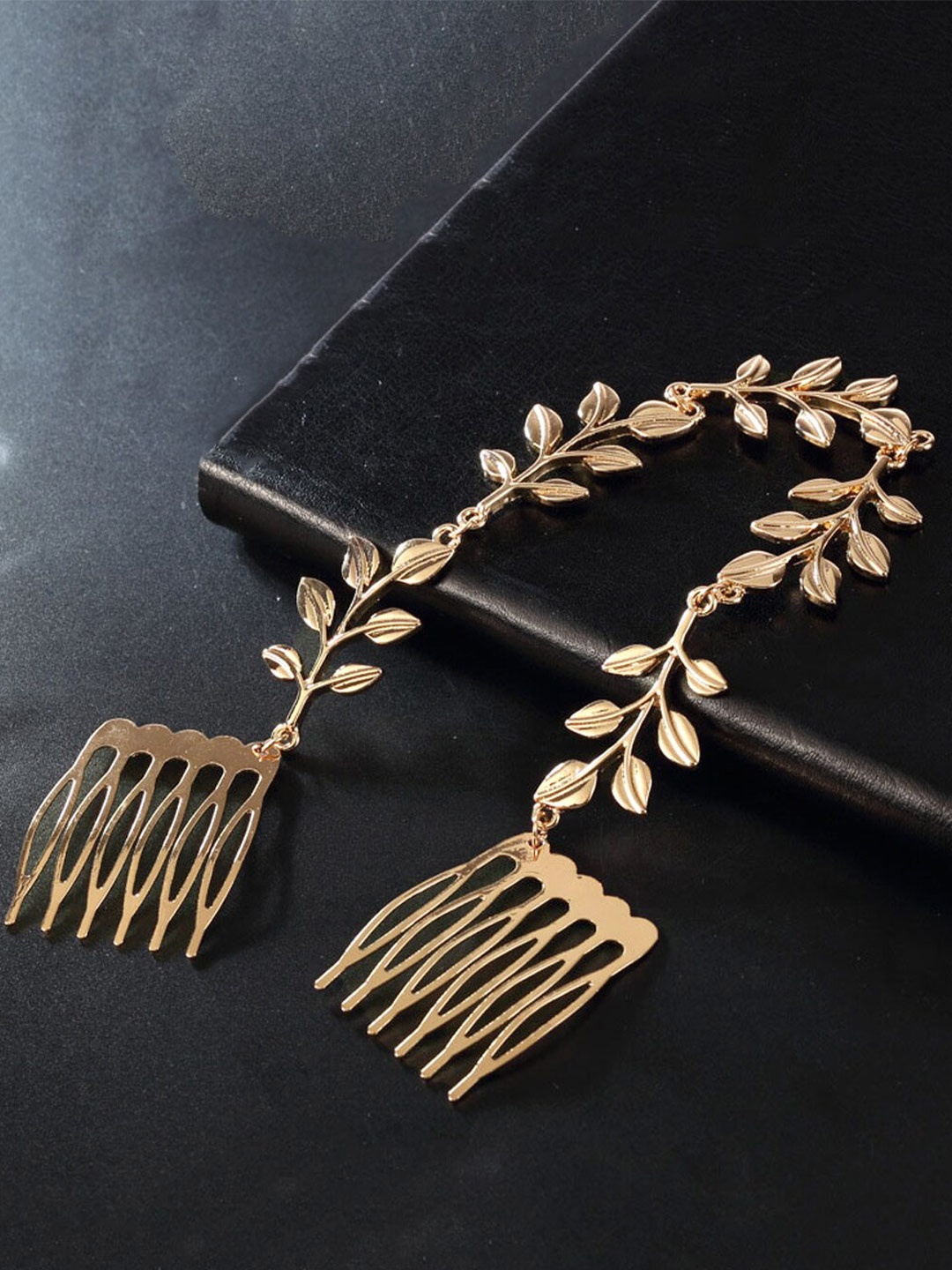 

Yellow Chimes Women Gold Tone Floral Hair Comb Clip