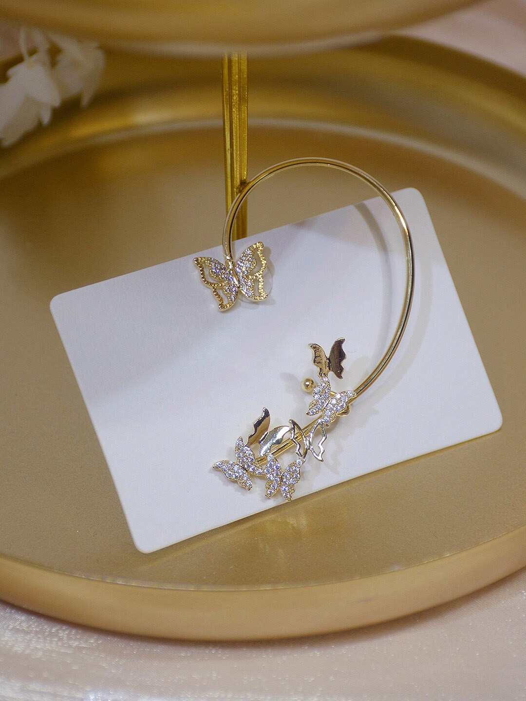 

Unwind by Yellow Chimes Gold-Toned Butterfly Ear Cuff