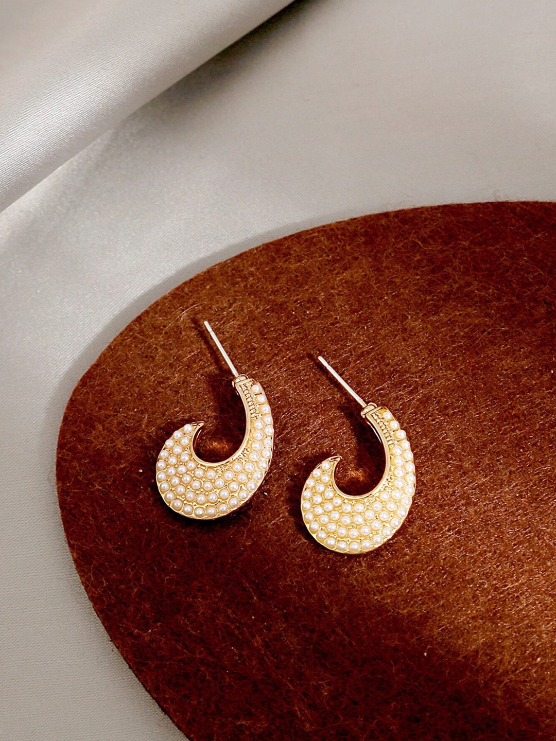 

Unwind by Yellow Chimes Gold-Toned Contemporary Hoop Earrings