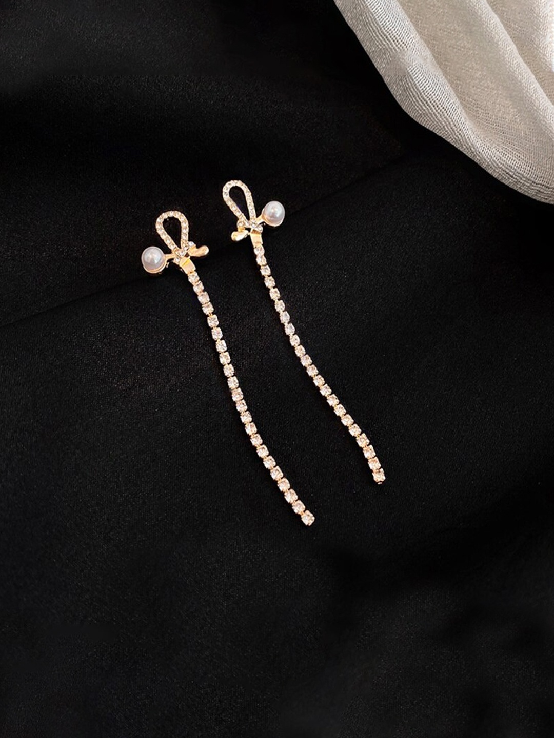 

Unwind by Yellow Chimes Gold-Toned Contemporary Drop Earrings