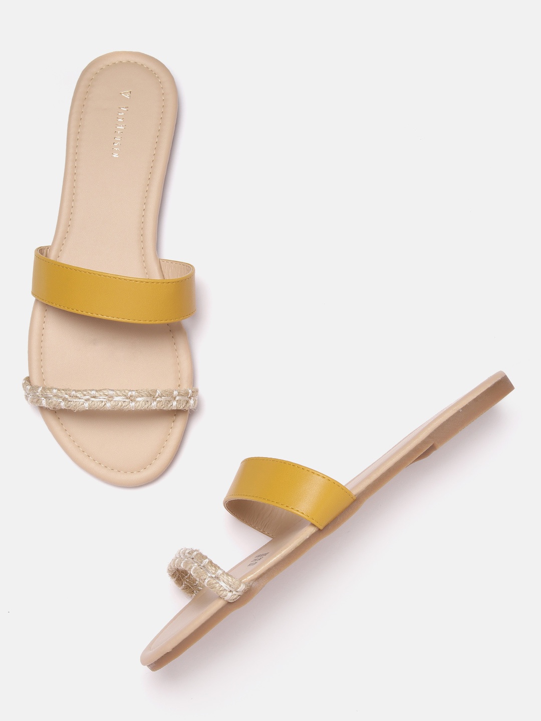 

Van Heusen Woman Mustard Yellow Solid Open Toe Flats