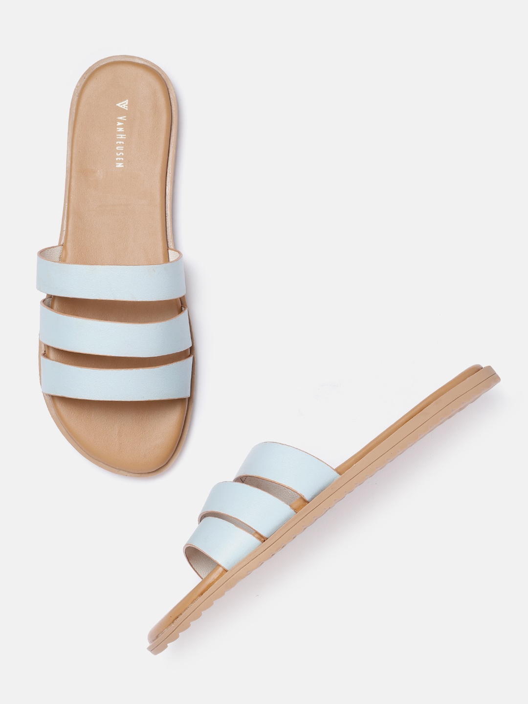 

Van Heusen Woman Women Blue Solid Strappy Open Toe Flats