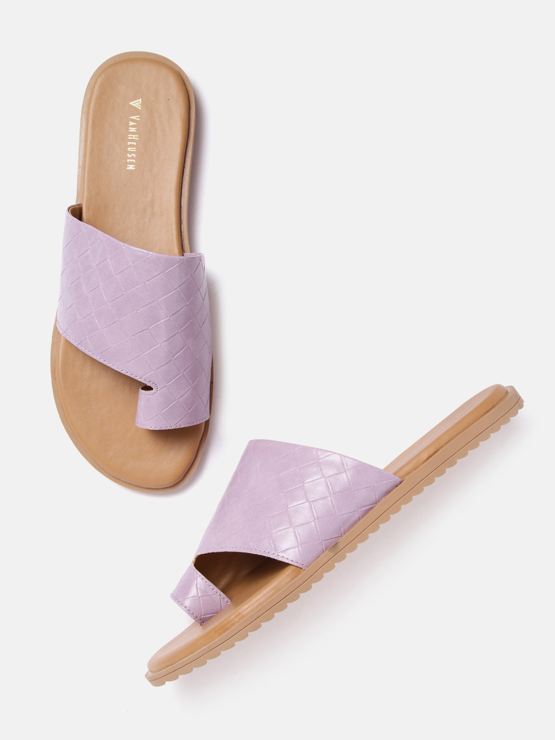 

Van Heusen Woman Lavender Woven Design One Toe Flats