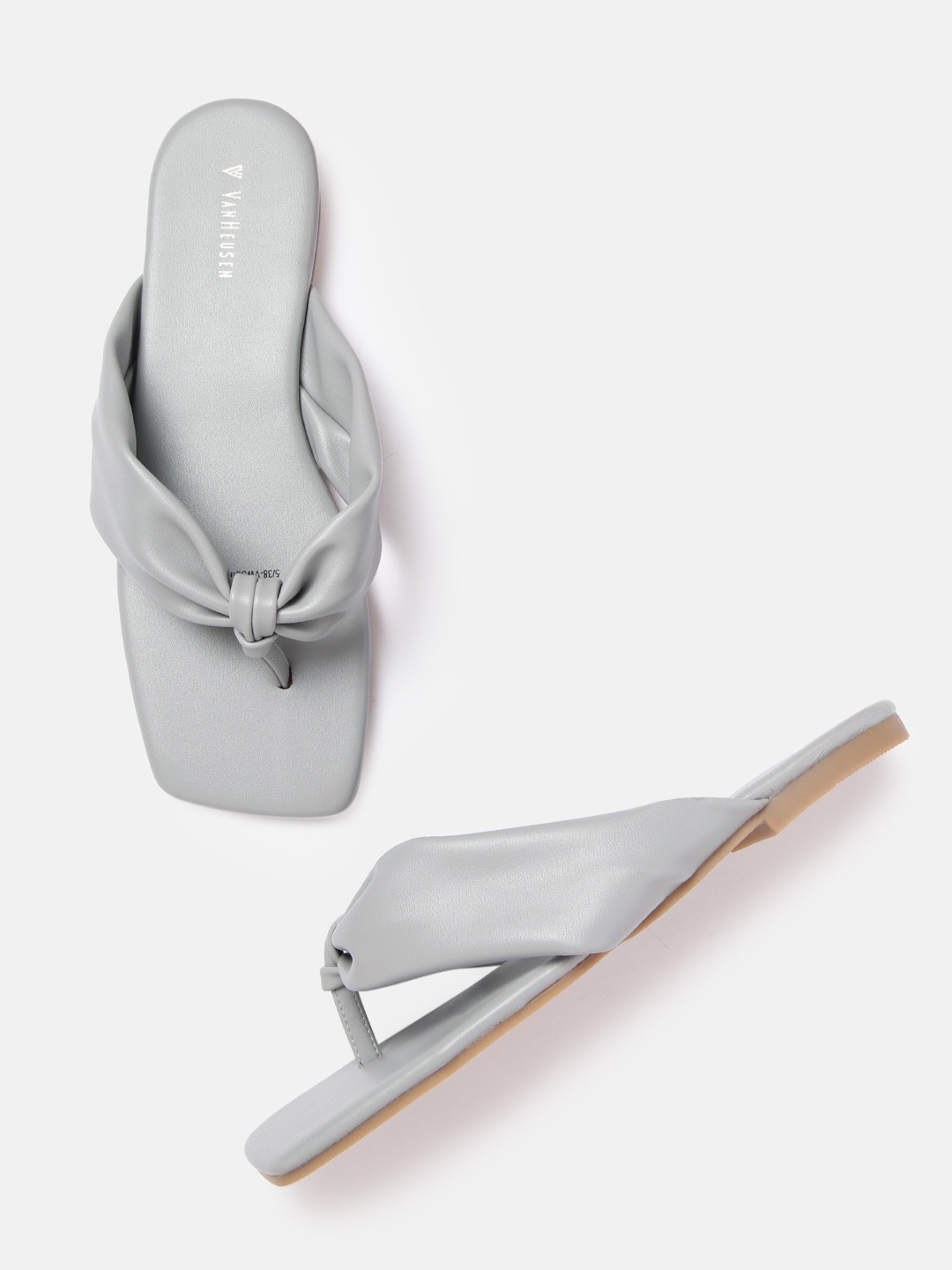 

Van Heusen Woman Grey Solid Open Toe Flats