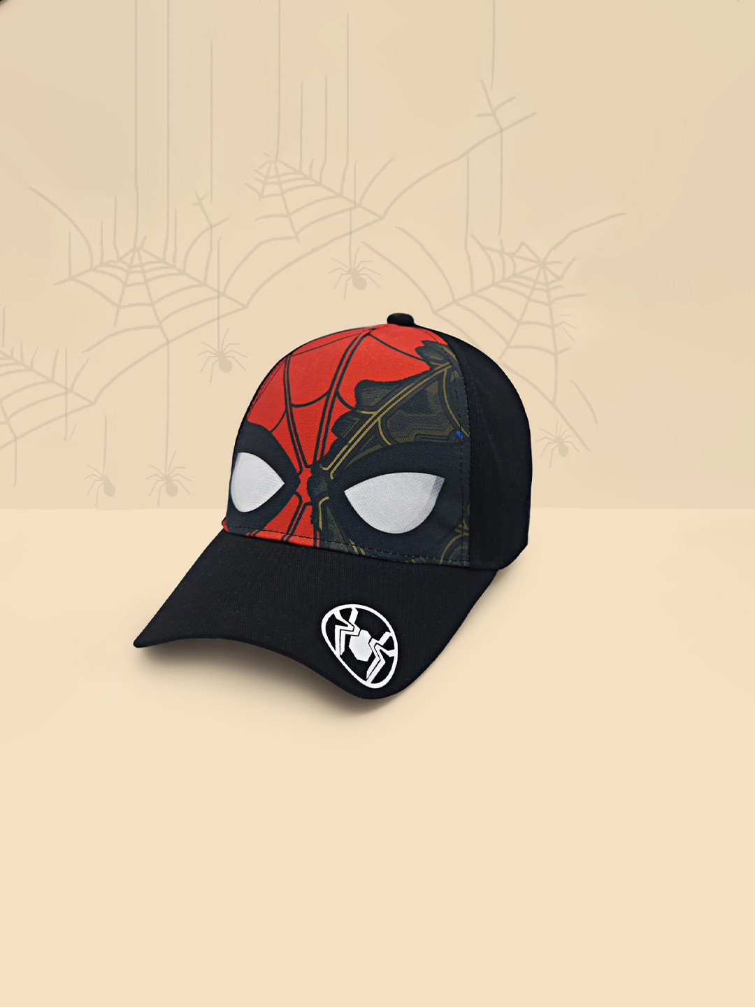 

Kids Ville Boys Black Spiderman Printed Velcro Cap