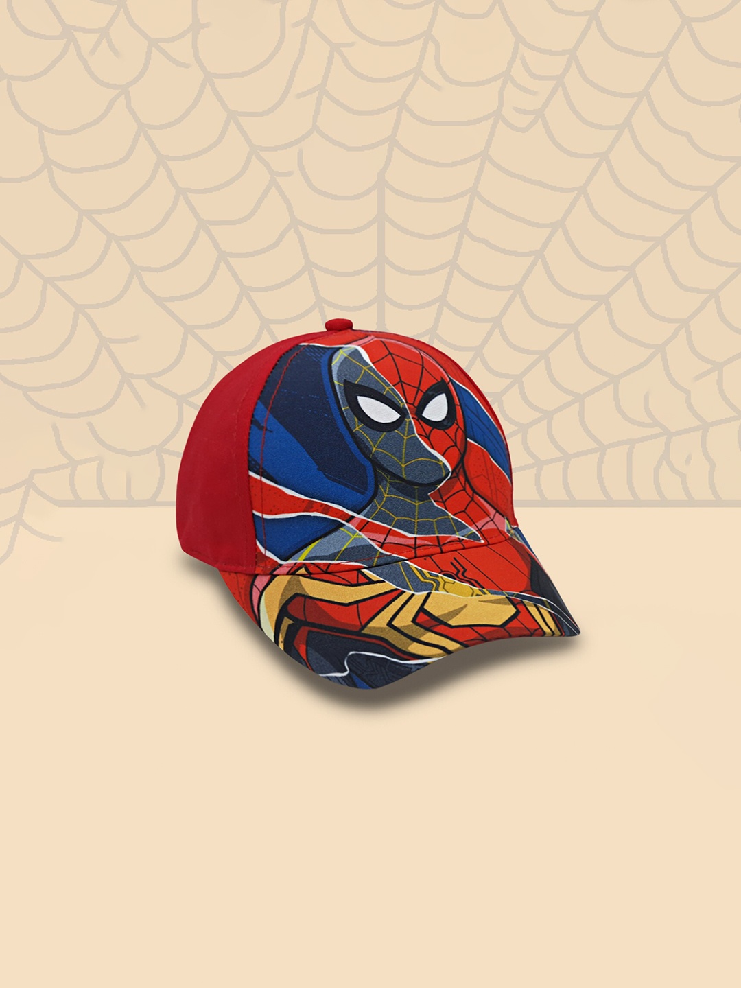 

Kids Ville Boys Red Spiderman Printed Red Velcro Cap