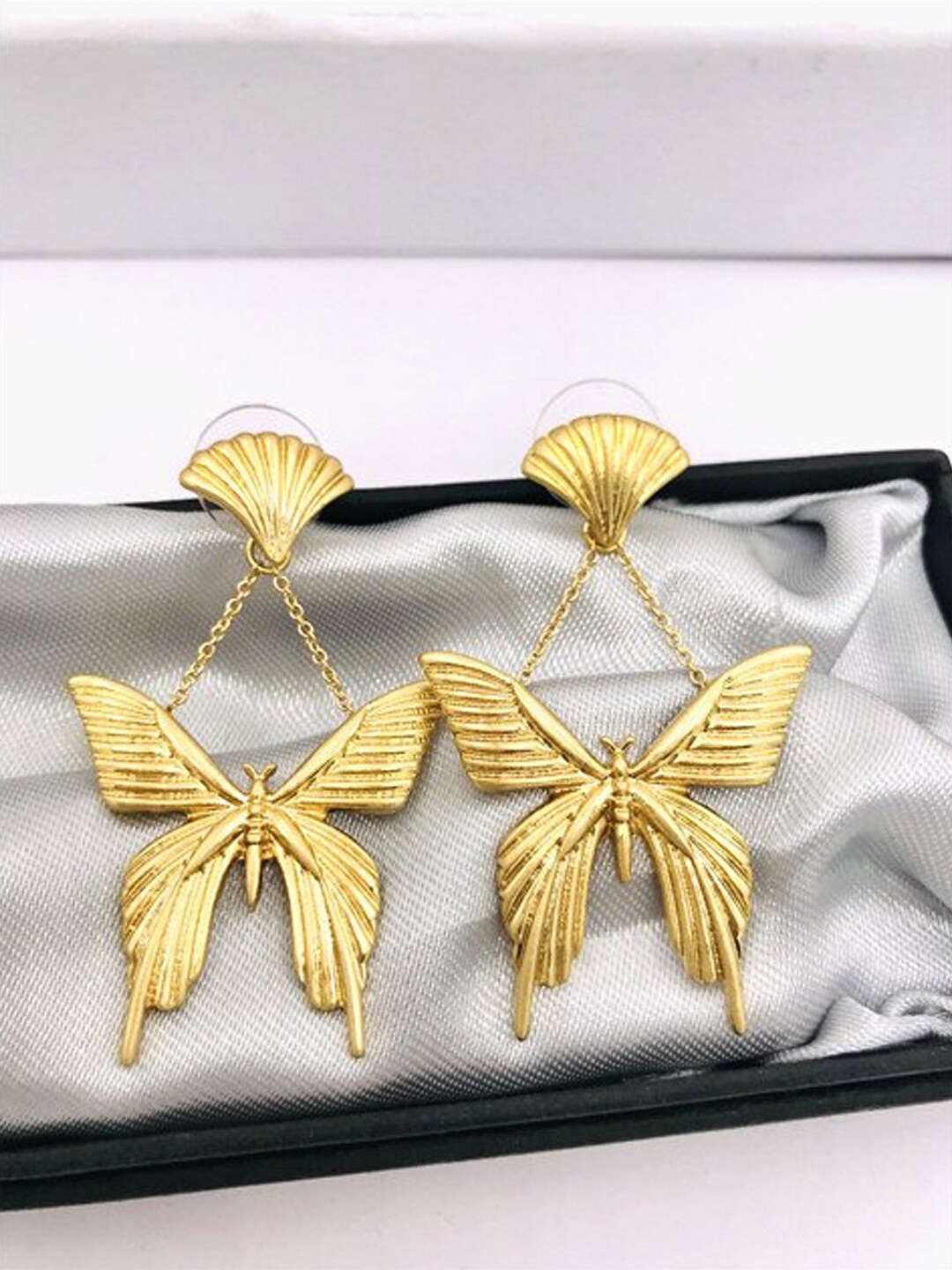 

Unwind by Yellow Chimes Gold-Plated Butterfly Drop Earrings
