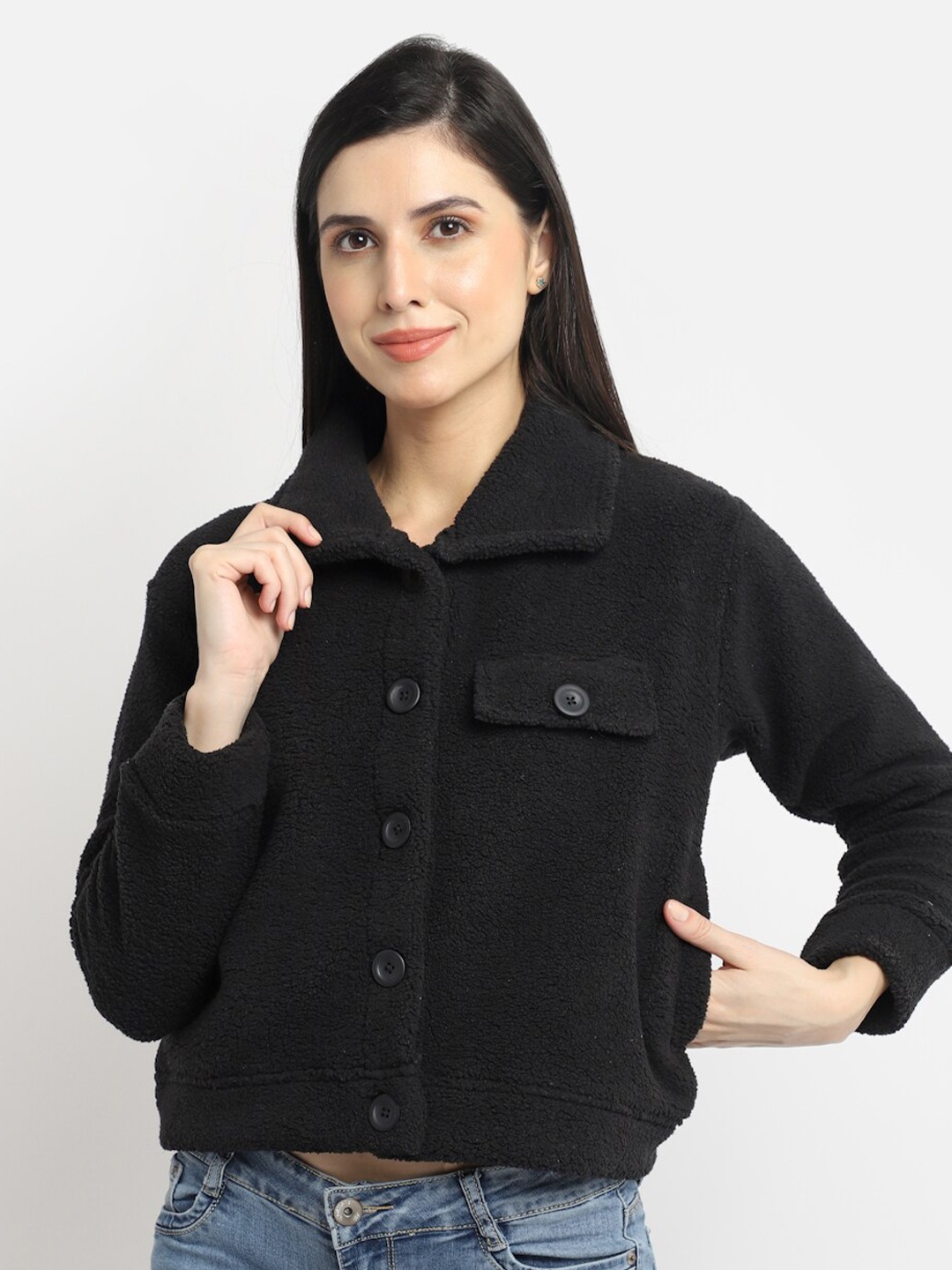 

ANTI CULTURE Women Black Solid Organic Cotton Sweatshirt
