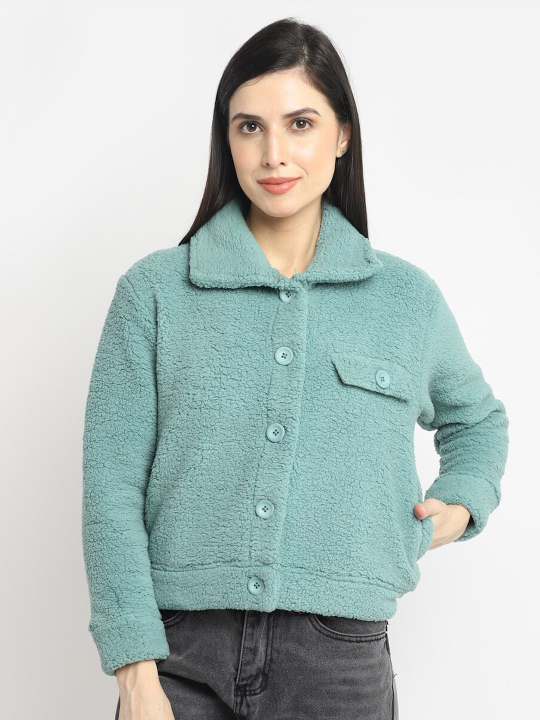 

ANTI CULTURE Women Teal Sweatshirt