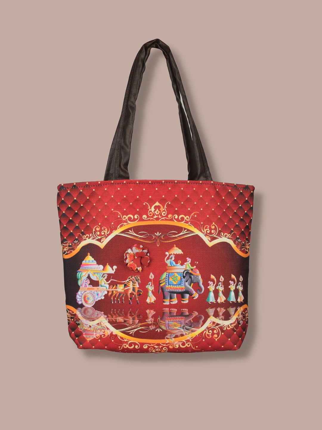 

TOM & GEE Red Shopper Tote Bag