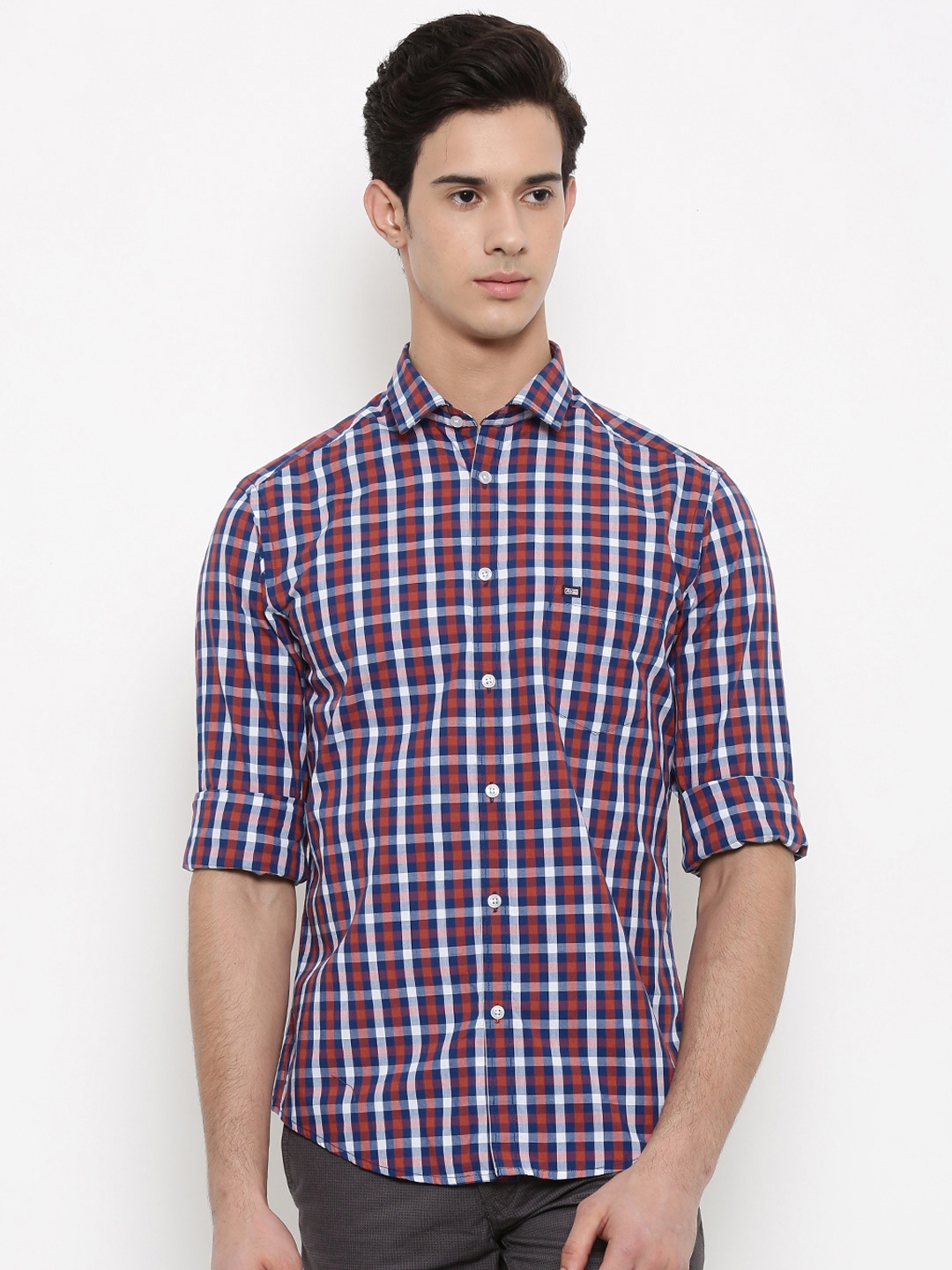 

Arrow Sport Men Navy Blue & Red Checked Casual Shirt