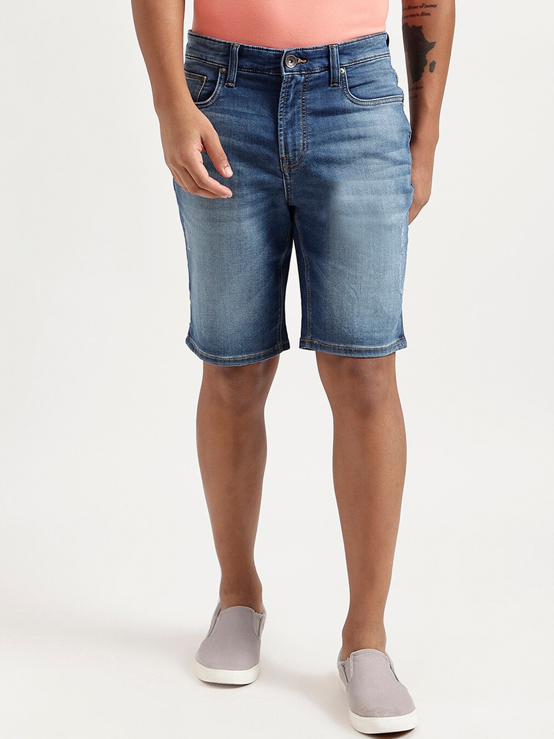 

United Colors of Benetton Men Blue Slim Fit Denim Shorts